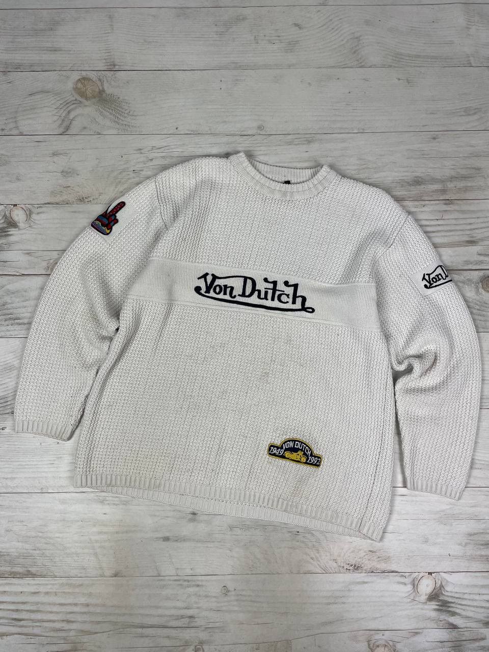 Von Dutch Vintage Von Dutch Big Logo Knit Sweater 90s Size US L / EU 52-54 / 3 - 1 Thumbnail