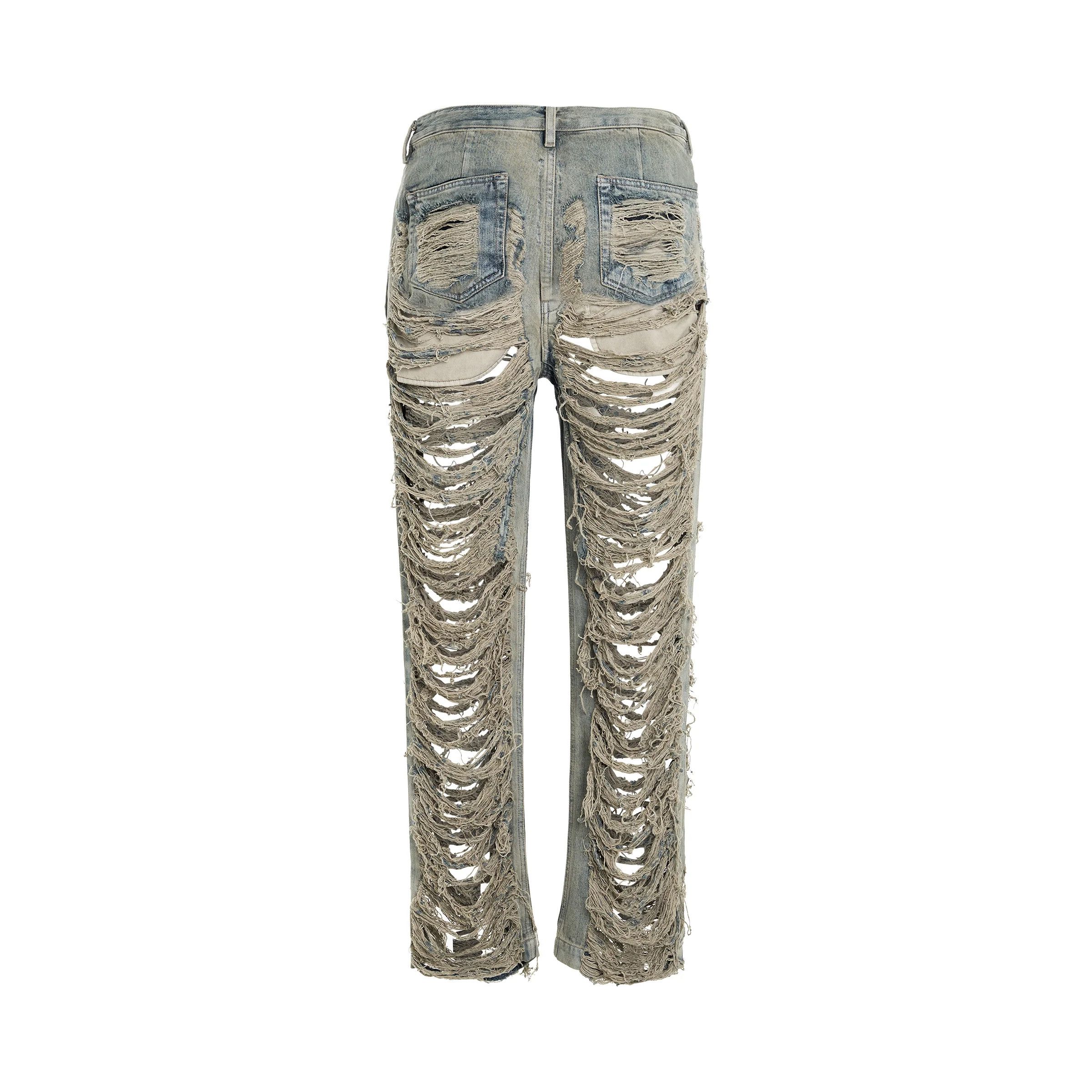 Rick Owens Drkshdw o1mris0824 Baggy Geth Jeans in Sky Size US 30 / EU 46 - 4 Thumbnail