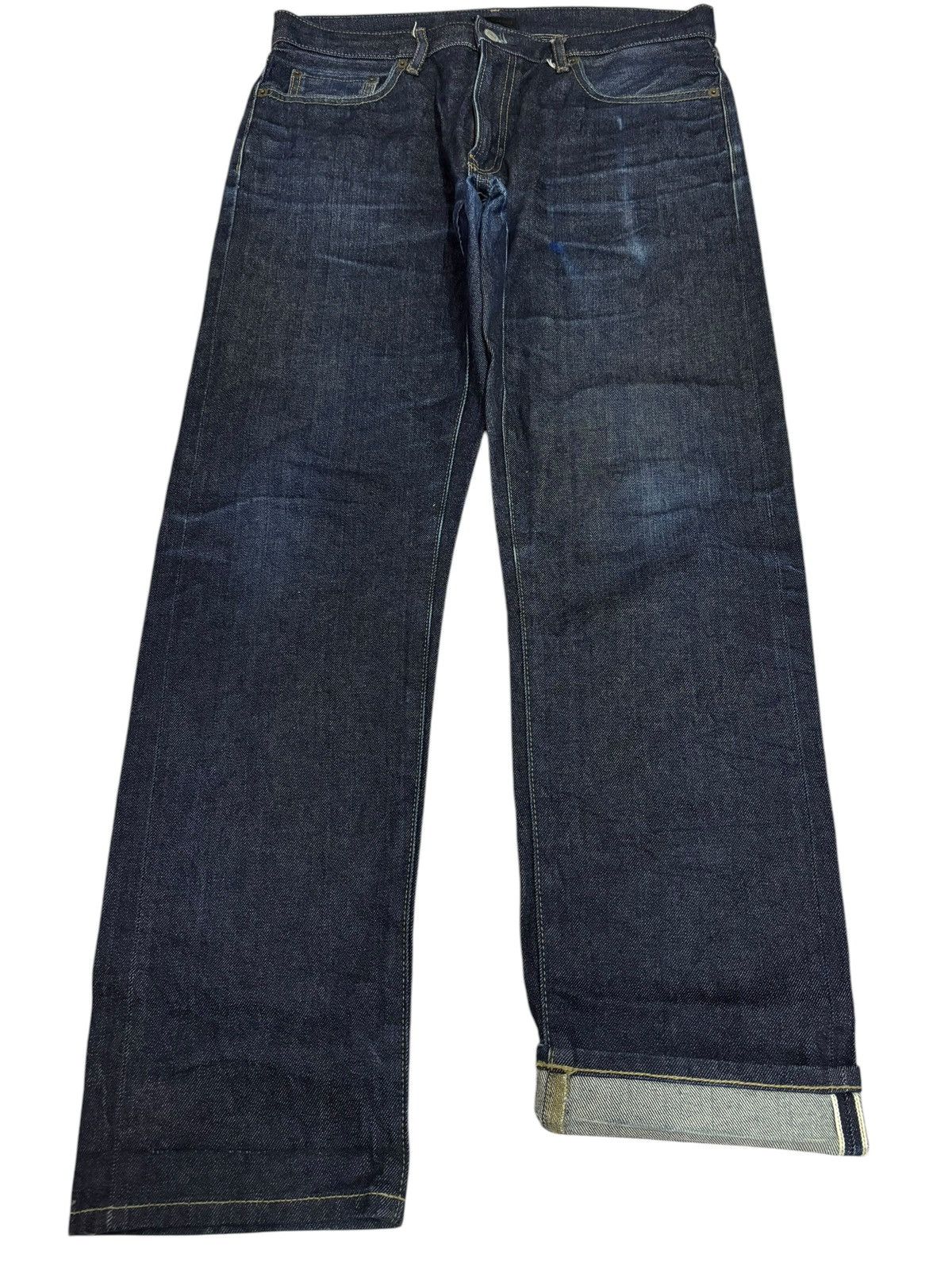 Japanese Brand × Kaihara Denim × Vintage Vintage Kaihara Uniqlo Selvedge Blue Indigo Jeans Size US 33 - 1 Thumbnail