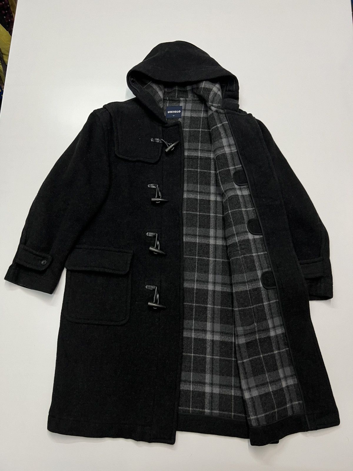 image of Uniqlo Duffle Coat With Hoodie Size L in Black, Men's