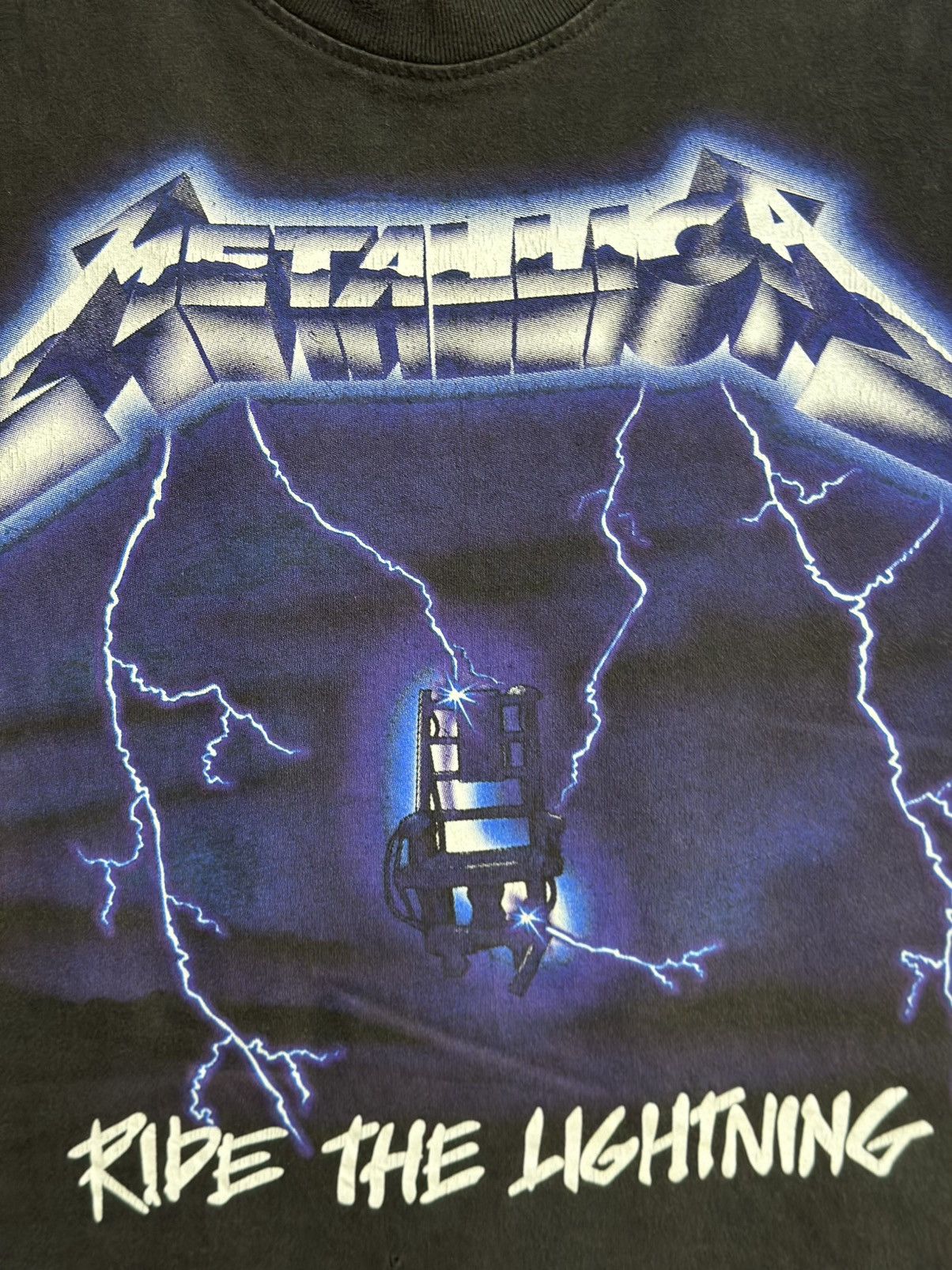 Band Tees × Vintage Vintage Metallica Ride The Lightning Faded Tee Size US M / EU 48-50 / 2 - 6 Thumbnail