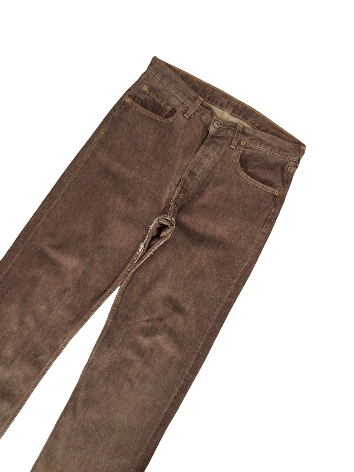 Levi's Vintage Clothing Vintage 90s Levis 501 Brown Distress Denim Jeans Size US 32 / EU 48 - 5 Thumbnail