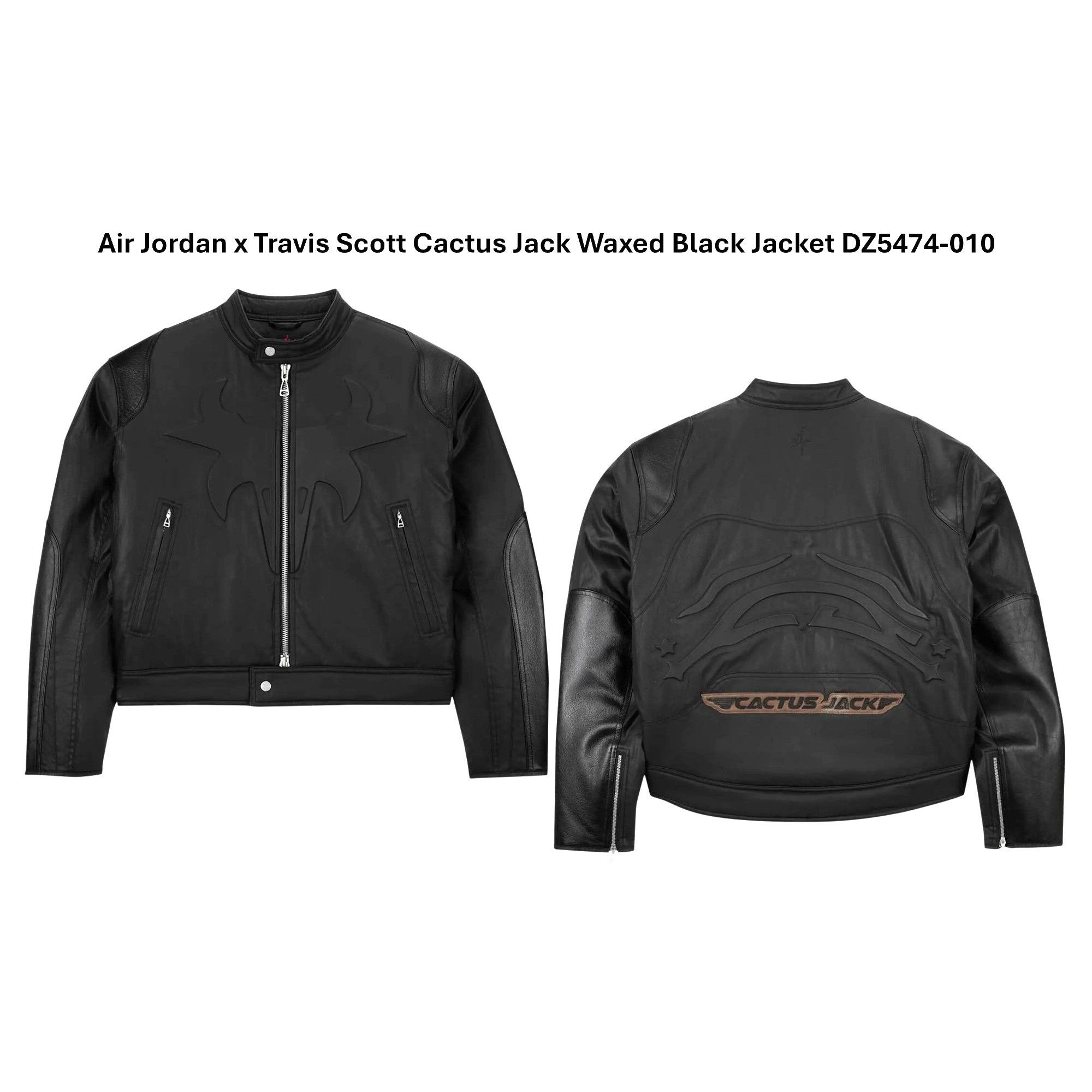 Jordan Brand Air Jordan x Travis Scott Cactus Jack Waxed Black Jacket DZ5 Size US M / EU 48-50 / 2 - 16 Thumbnail