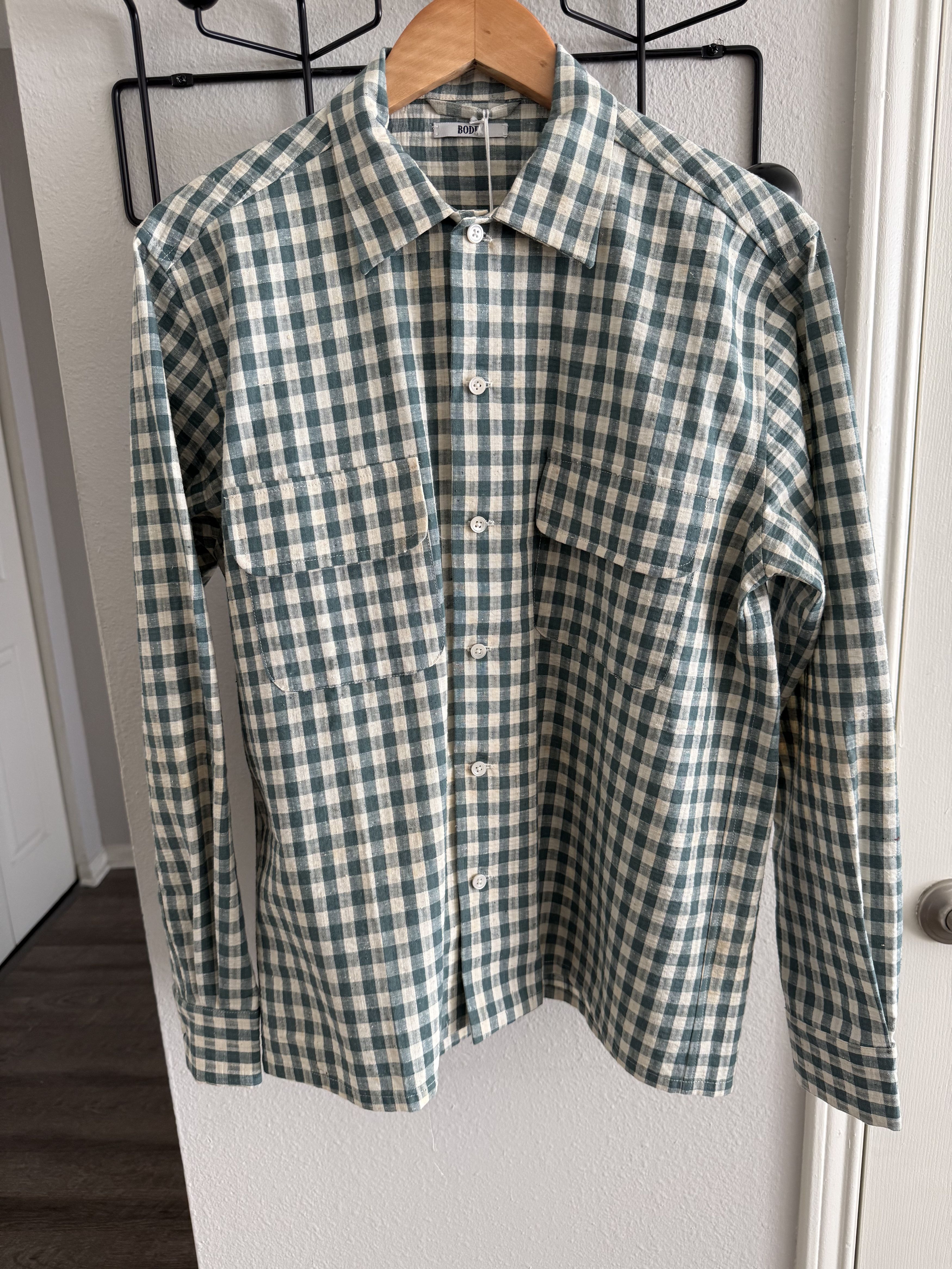 Bode 1/1 Dusty Blue Gingham Shirt Size US S / EU 44-46 / 1 - 1 Thumbnail