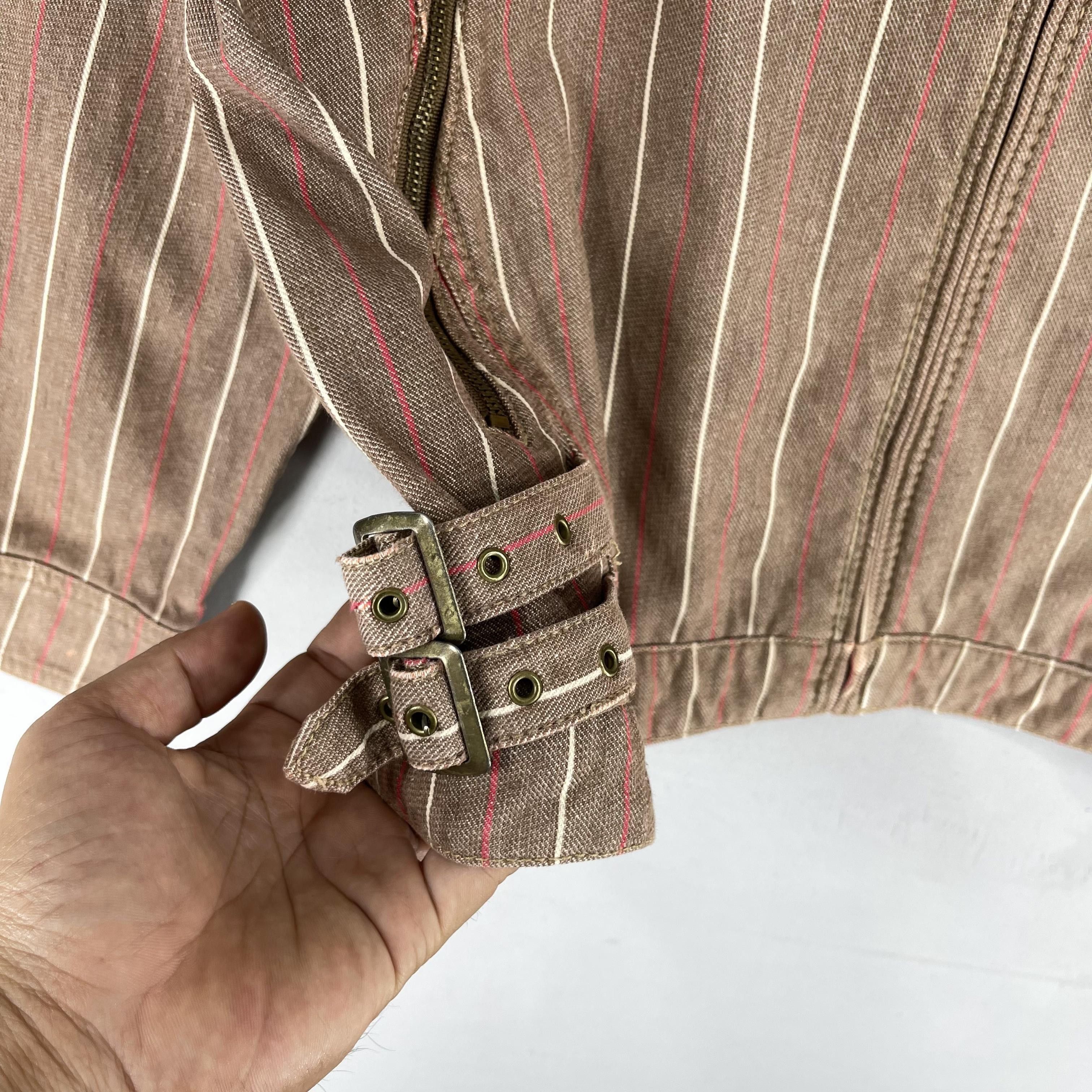 Japanese Brand Vintage OILCAKE Japan Pinstripe Denim Bondage Bikers Jacket Size US M / EU 48-50 / 2 - 5 Thumbnail