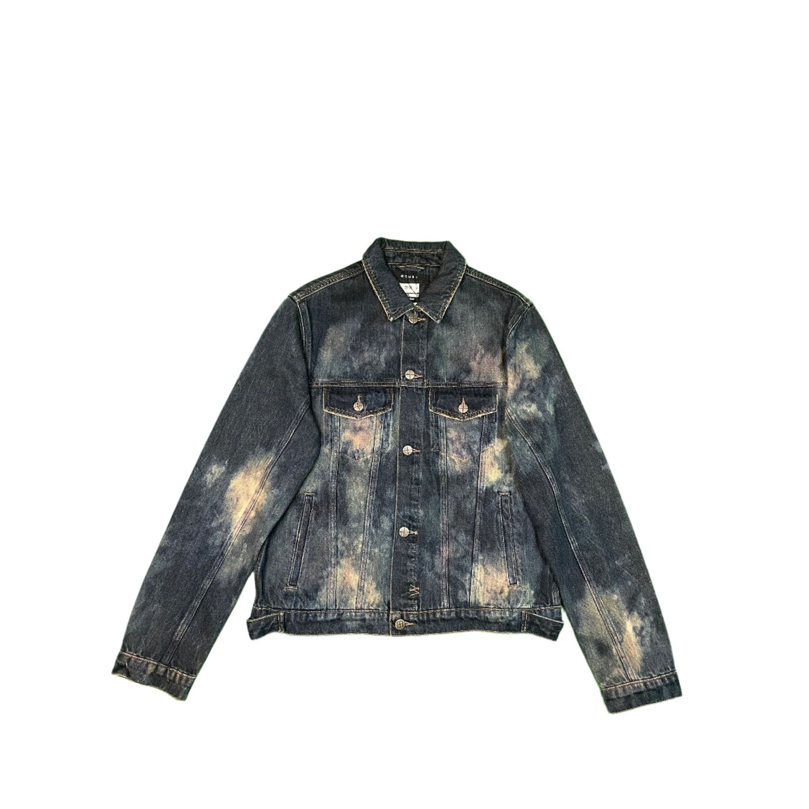 Ksubi Ksubi Dark Wash Tie Dye Blue Jean Jacket Size US M / EU 48-50 / 2 - 1 Thumbnail