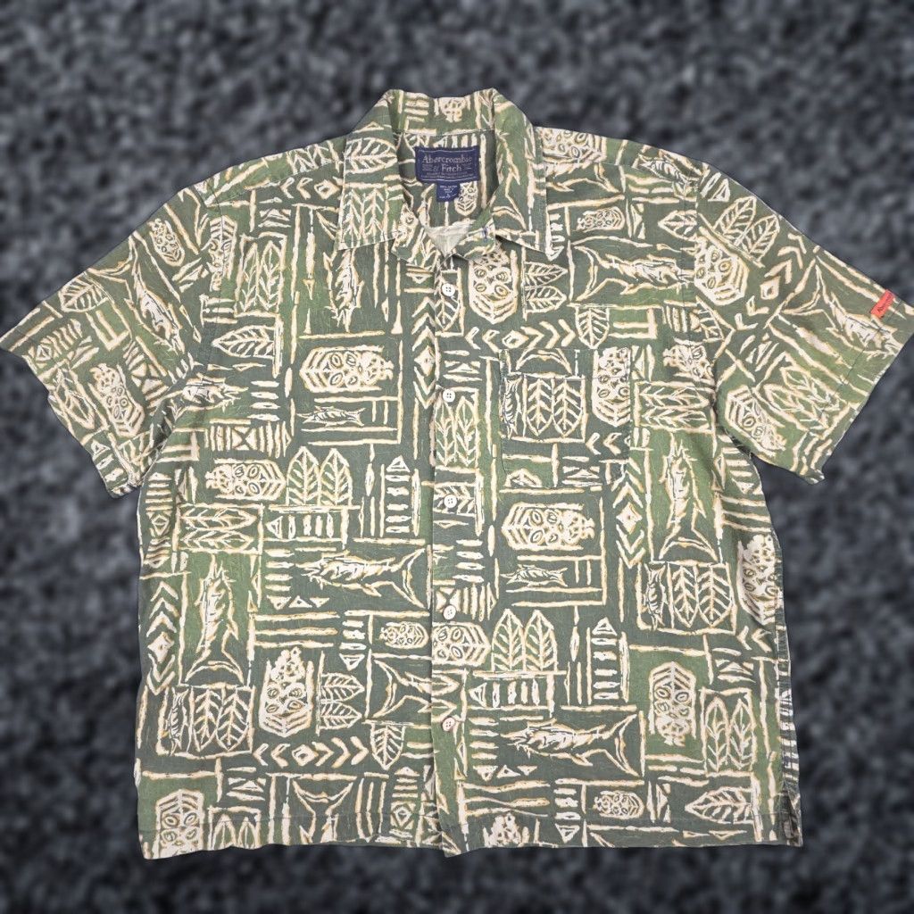 Abercrombie & Fitch VINTAGE Abercrombie Fitch Shirt Mens Larg Floral Hawaiian Short Sleeve Button Up Size US L / EU 52-54 / 3 - 1 Thumbnail