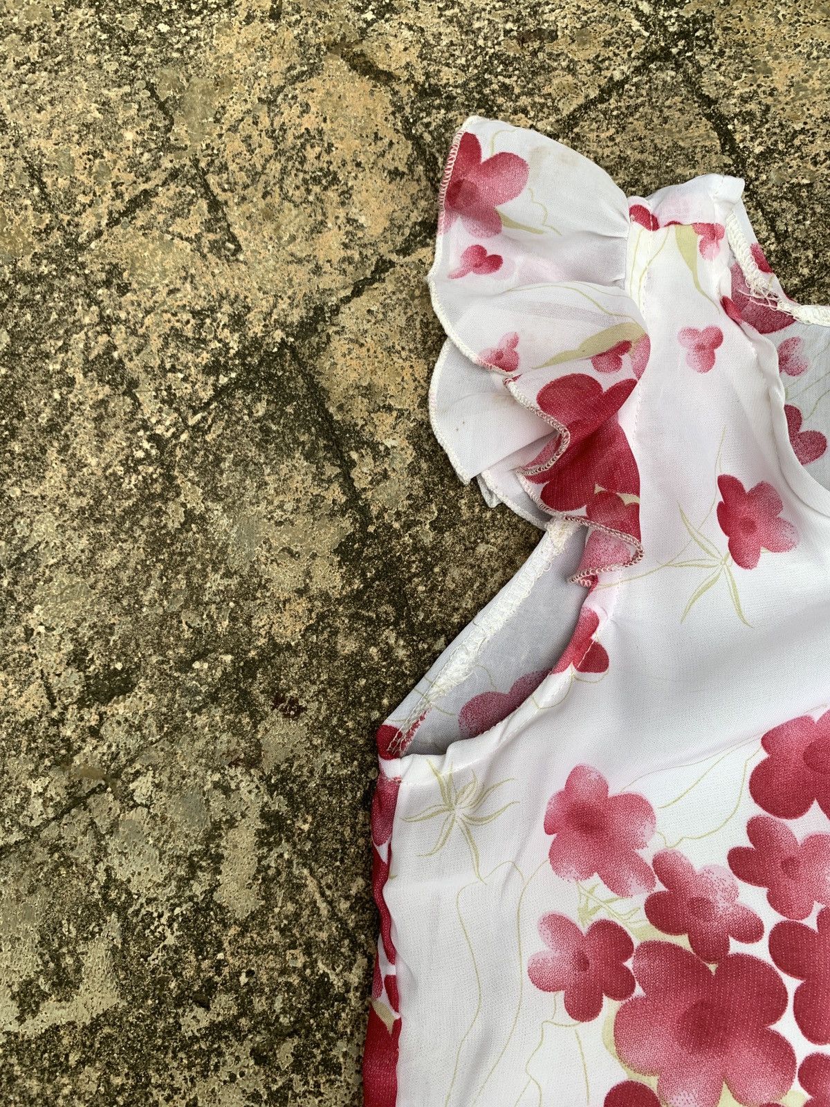 Japanese Brand × Vintage y2k Angel Court Sakura Flower Graphic Ruffle Blouse Mesh Top Size M / US 6-8 / IT 42-44 - 3 Thumbnail