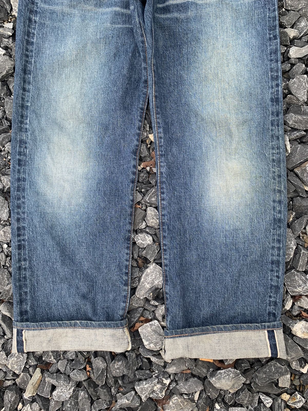 Japanese Brand ACOUSTIC SELVEDGE BUTTON FLY JAPANESE FADED DISTRESSED DENIM Size US 36 / EU 52 - 6 Thumbnail