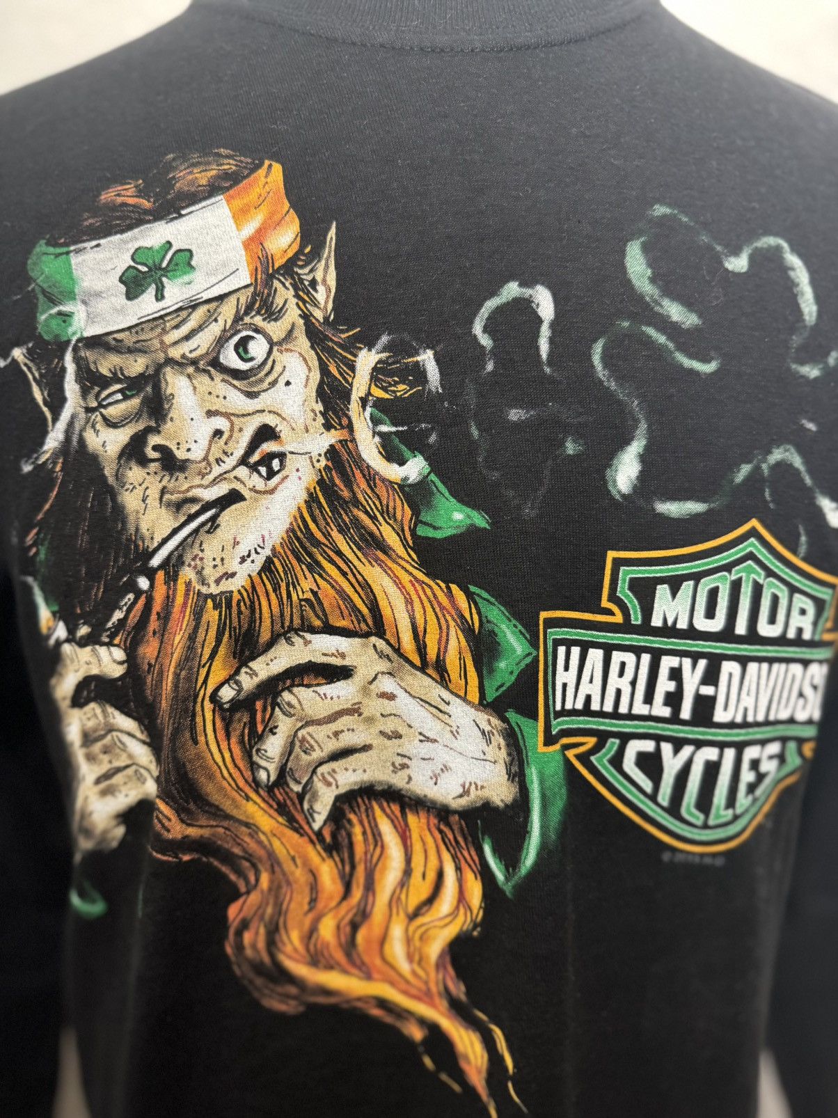 Harley Davidson Vintage Harley-Davidson Longsleeve 2015 Green Print Size US M / EU 48-50 / 2 - 2 Thumbnail