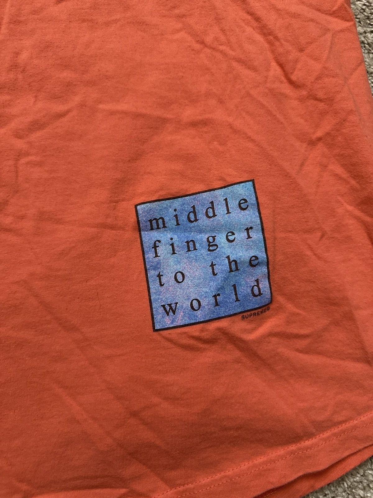 Supreme Supreme middle finger tee size medium salmon Size US M / EU 48-50 / 2 - 4 Thumbnail
