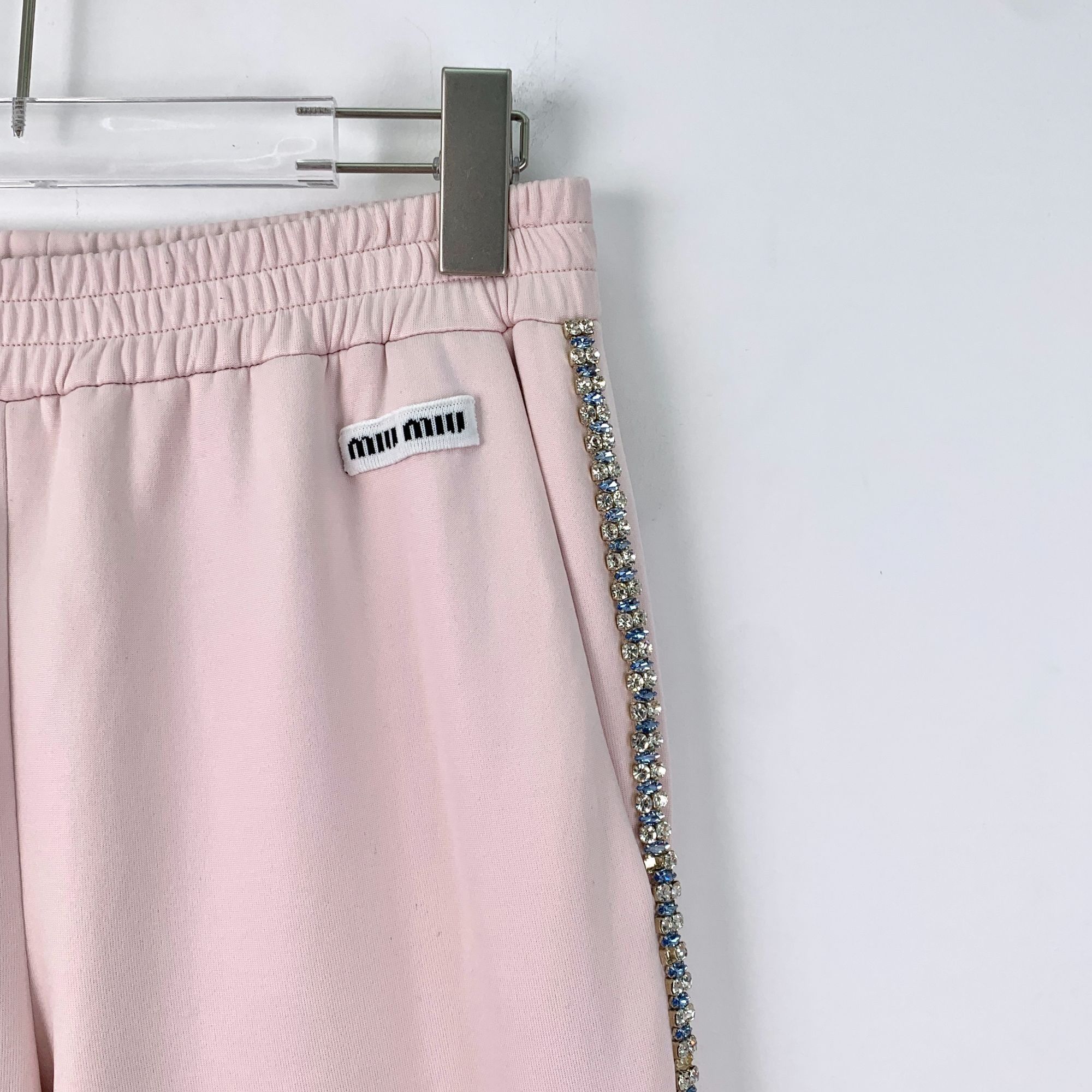 Miu Miu Miu Miu Pink Diamond-Encrusted Straight Sweatpants 36 XS Mad Size 26" / US 2 / IT 38 - 7 Thumbnail