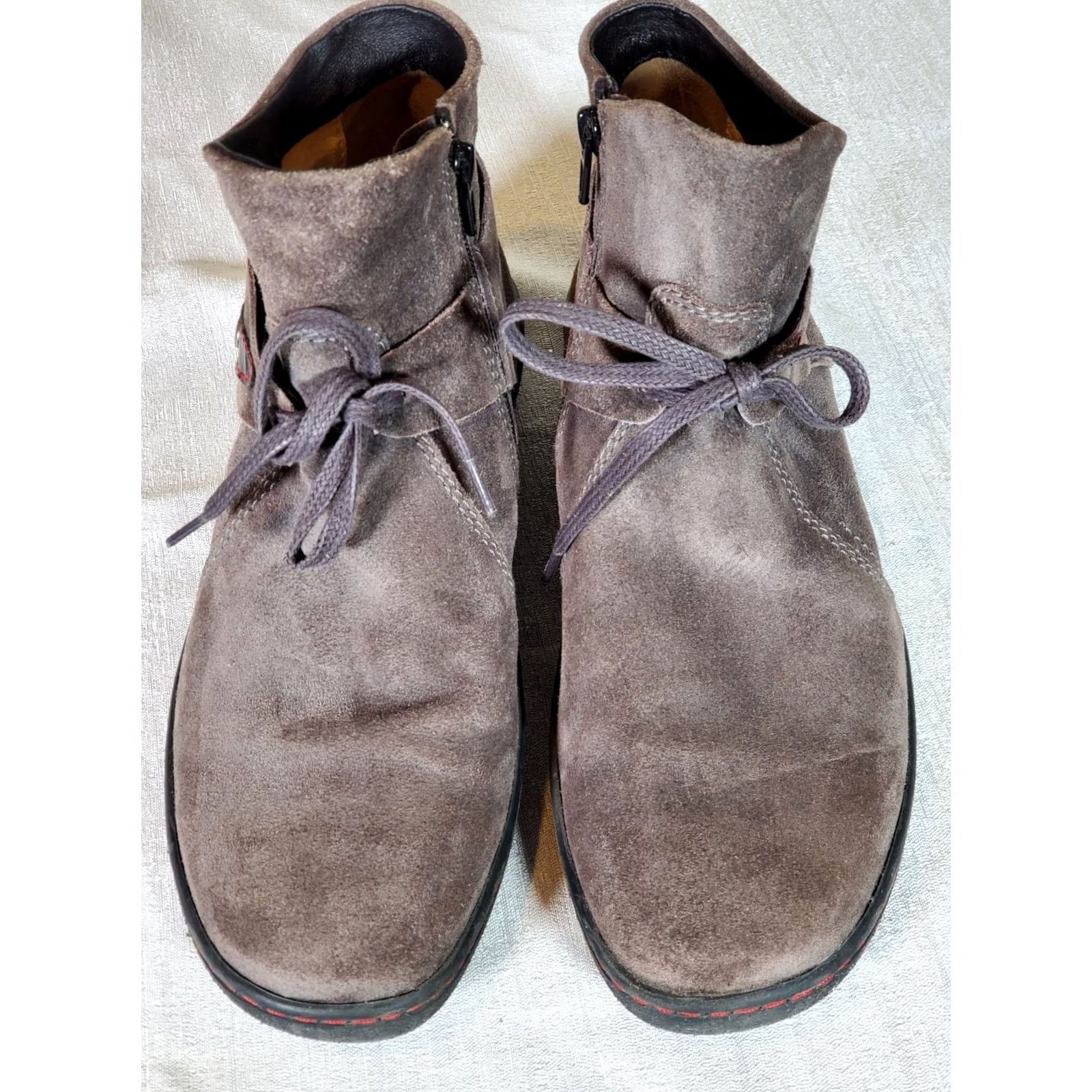 Vintage Wolky Pharos Wide Width Ankle Boots Booties Anthracite Gray Suede Women's US 9.5 Size US 10 / IT 40 - 4 Thumbnail