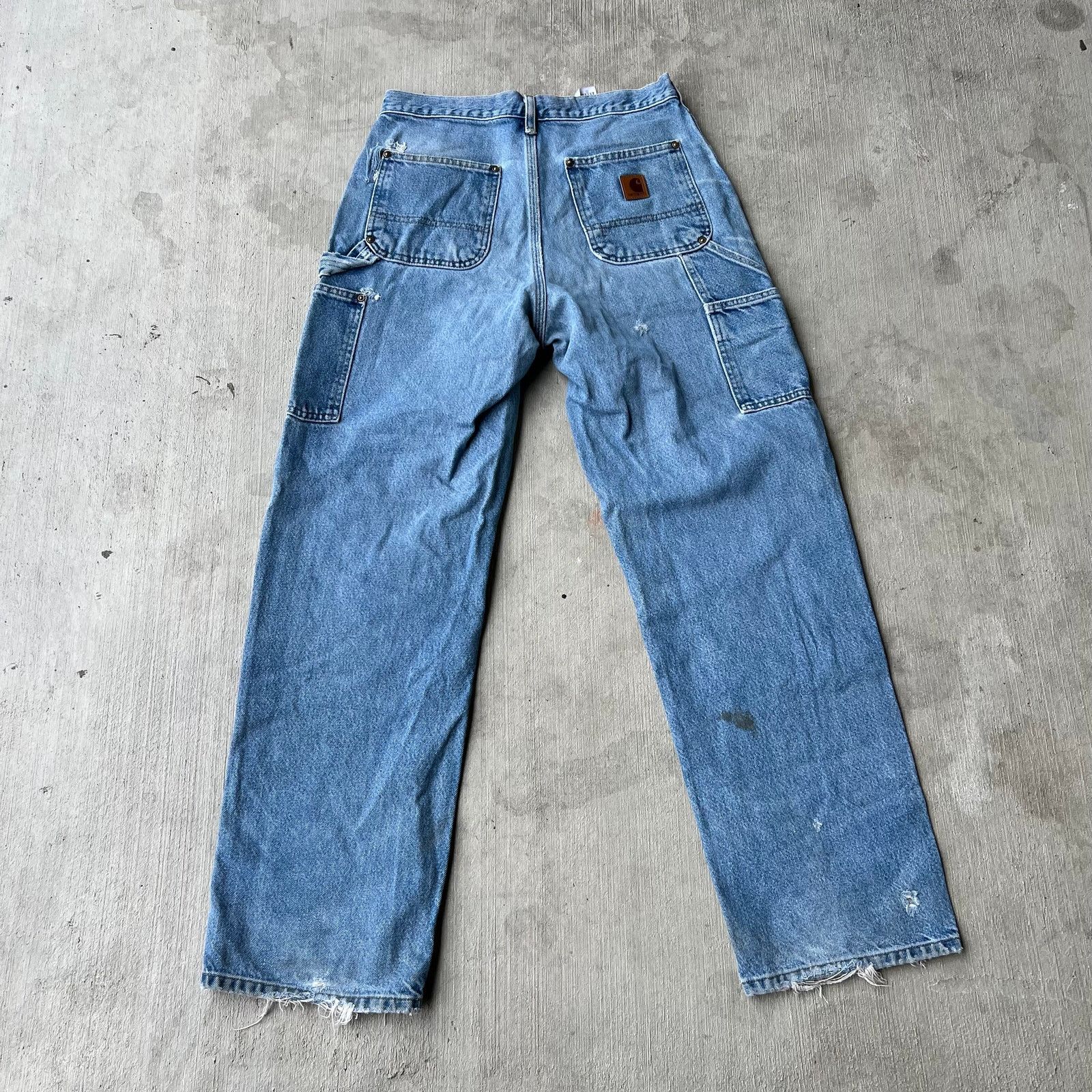 Carhartt × Vintage Carhartt denim blue jeans double knee work carpenter pants Size US 29 - 4 Thumbnail