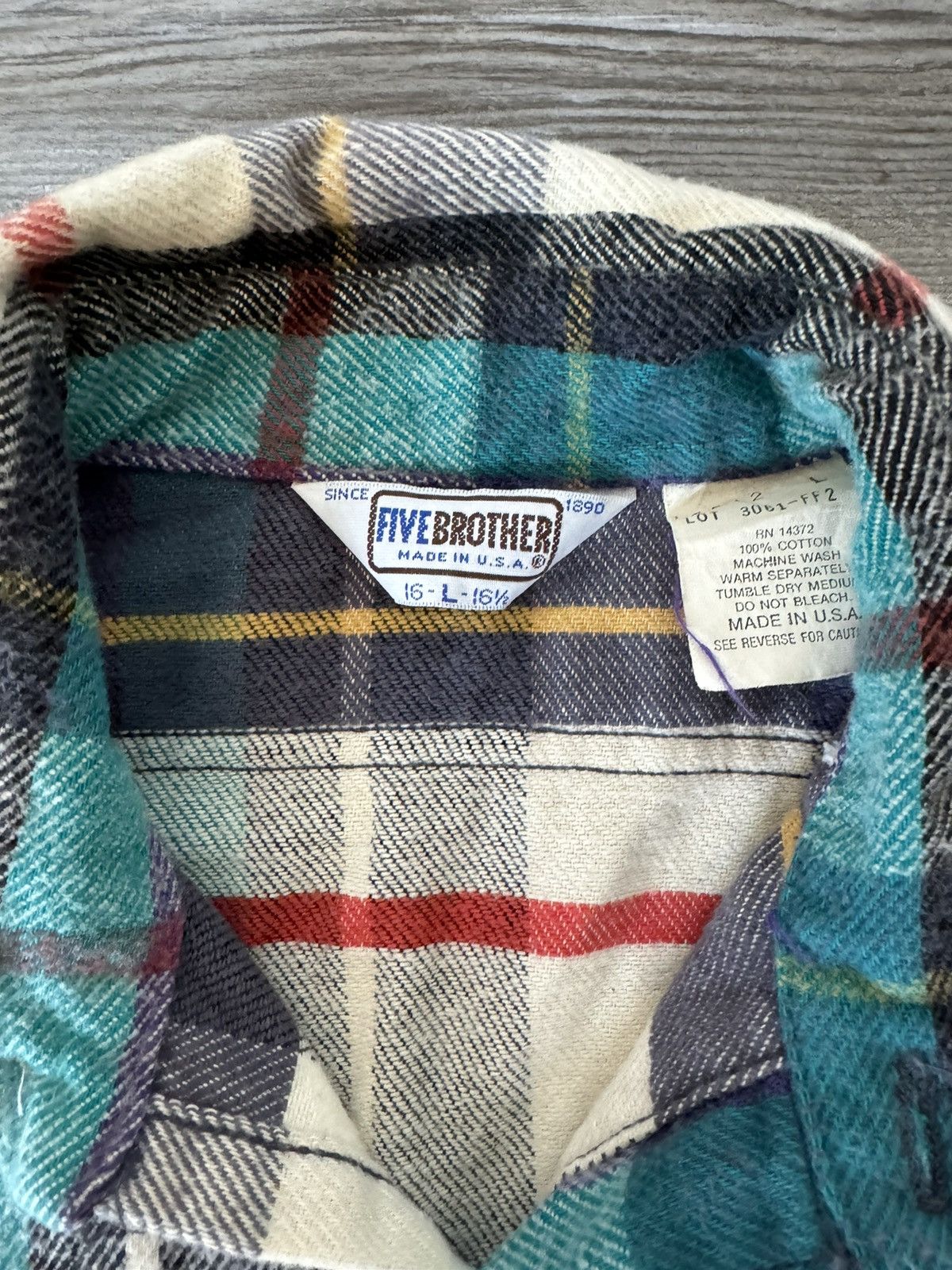 FiveBrother Vintage 80s Five Brother Flannel Size US L / EU 52-54 / 3 - 3 Thumbnail
