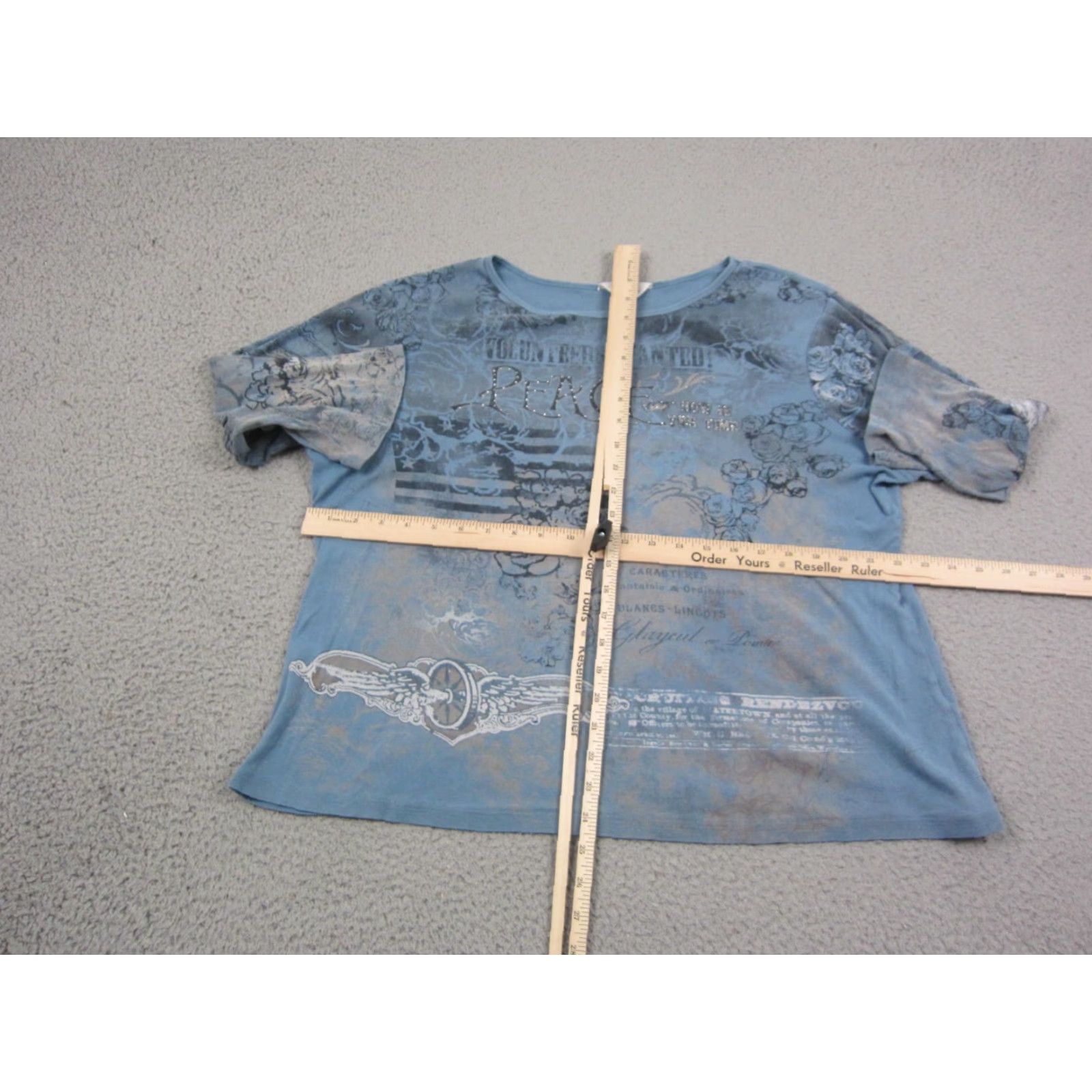 Vintage VINTAGE Christopher & Banks Shirt Womens 1X Plus Blue AOP Made in USA Y2K Shirt Womens Plus 1X Blue Cotton Embroidered Casual Outdoor 90s Womens Size XL / US 12-14 / IT 48-50 - 5 Thumbnail