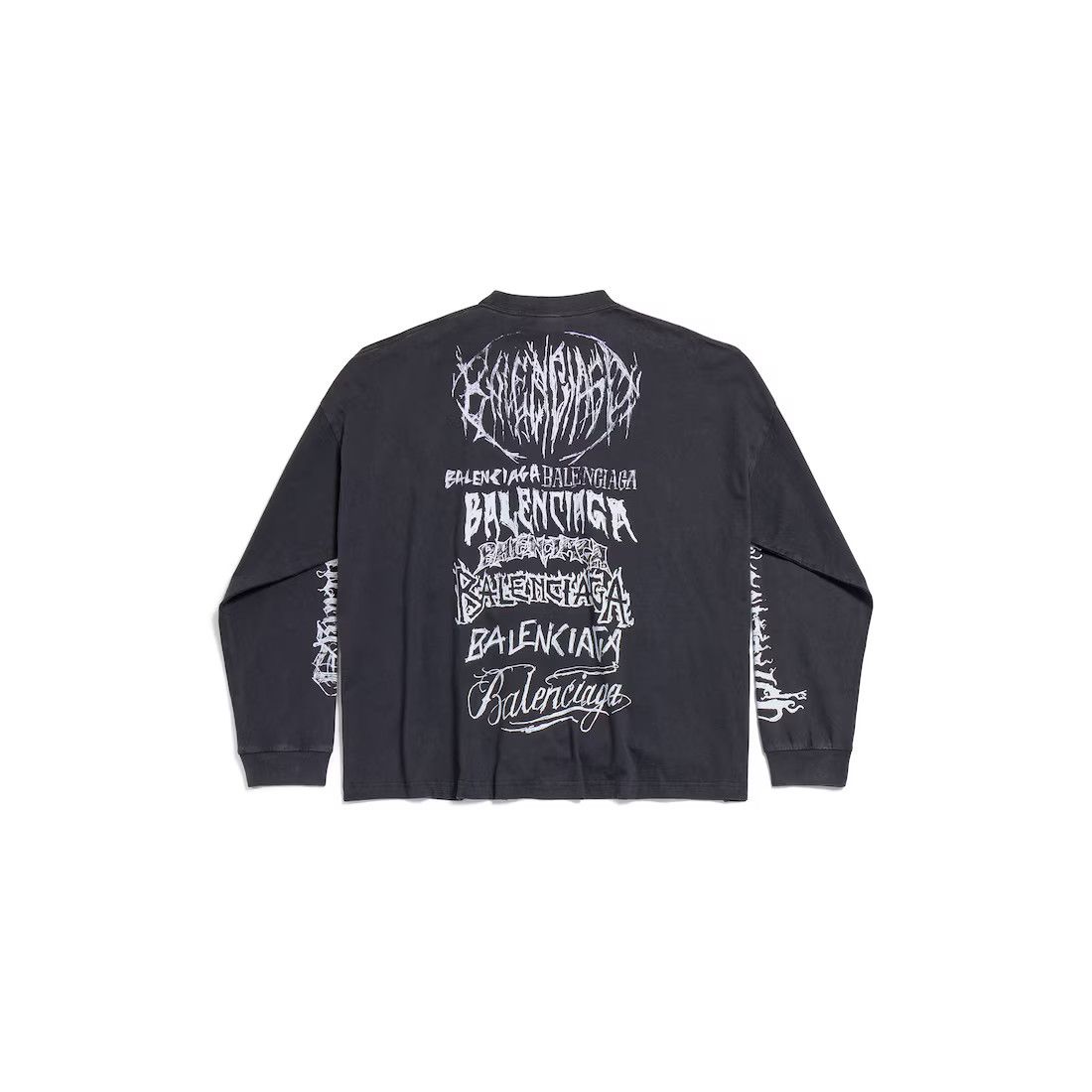 Balenciaga o1tr1nto0725 DIY Metal Long Sleeve T-Shirt Medium Fit Black Size US M / EU 48-50 / 2 - 6 Thumbnail