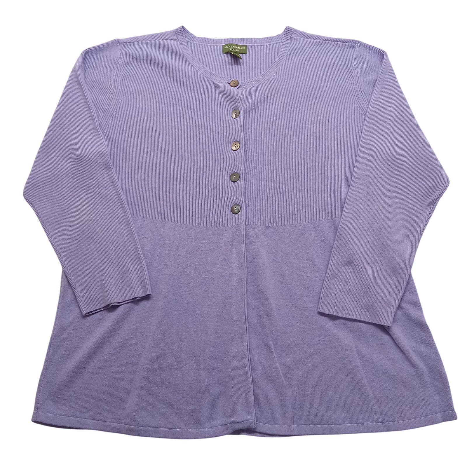 & Other Stories Mountain Lake Woman Sweater 2X Womens Cardigan Purple Ribbed Size XXL / US 16-18 / IT 52-54 - 1 Thumbnail