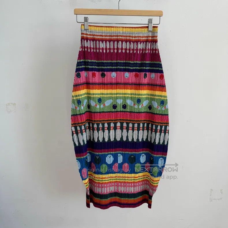 Issey Miyake Issey Miyake size:3 Color-block Skirt Size 22" - 2 Thumbnail