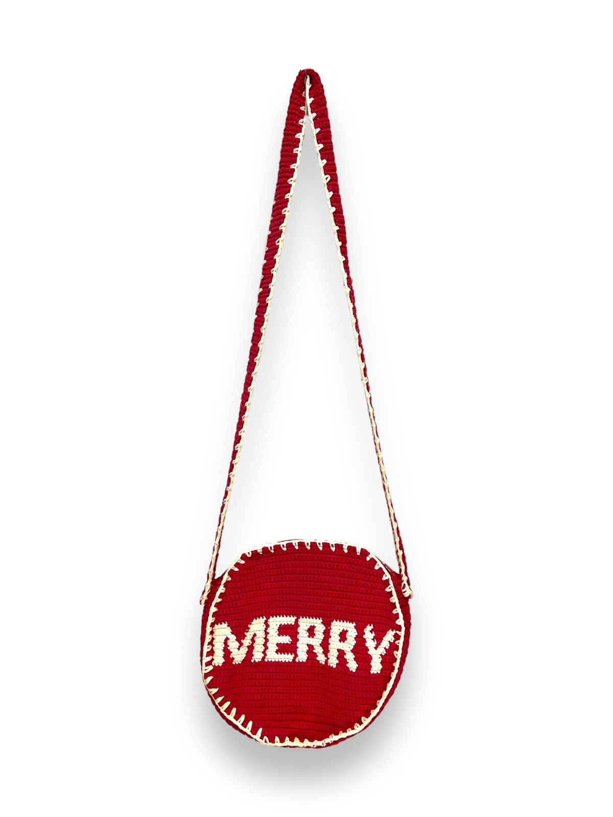 Super Lovers 🔥 MERRY SUPER LOVERS JAPAN Crochet Knitted Round Sling Bag Size ONE SIZE - 5 Thumbnail