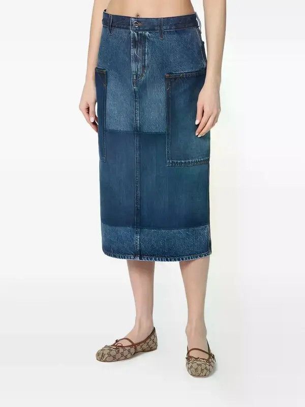 Gucci o1la5ras0526 Denim Washed Skirt in Blue Size 26" / US 2 / IT 38 - 3 Thumbnail