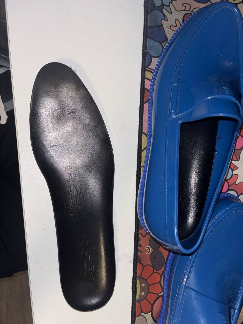 Yves Saint Laurent Spring 2012 Cobalt Blue Kennedy Rubber Loafers Size US 12 / EU 45 - 6 Thumbnail