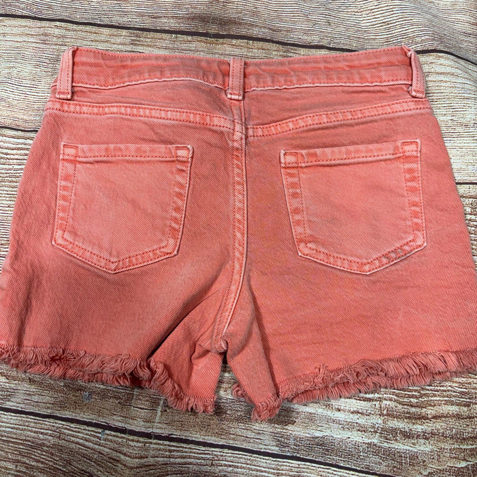 Other Cat & Jack Girls' Coral Frayed Hem Denim Shorts Size 8 Size 24" / US 00 / IT 34 - 6 Thumbnail