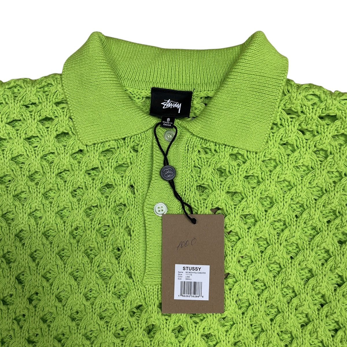 Stussy Mesh Knitted Polo Shirt NEW