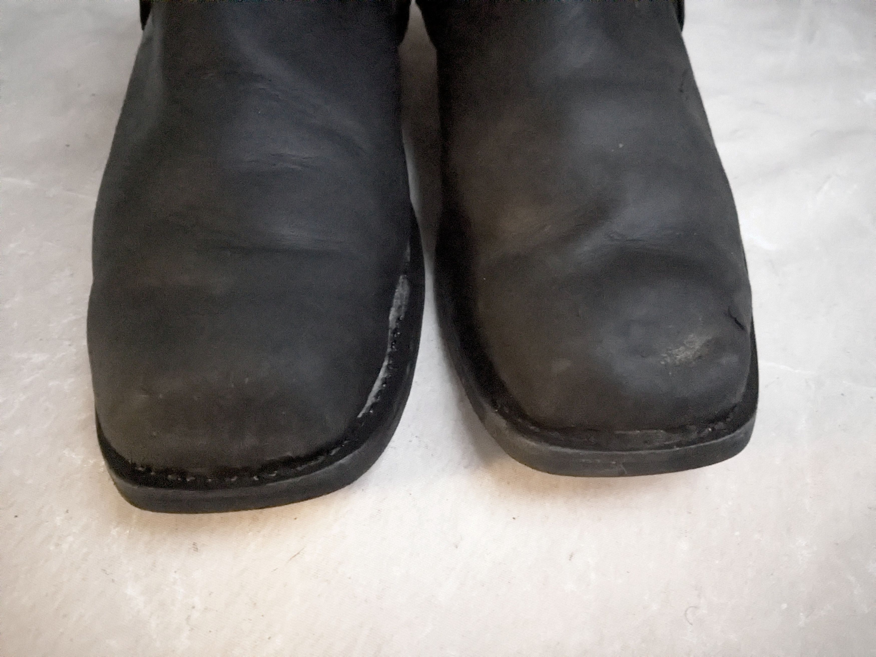 Genuine Leather Harness Boots Black Leather 11 Leather Buckle Size US 11 / EU 44 - 4 Thumbnail