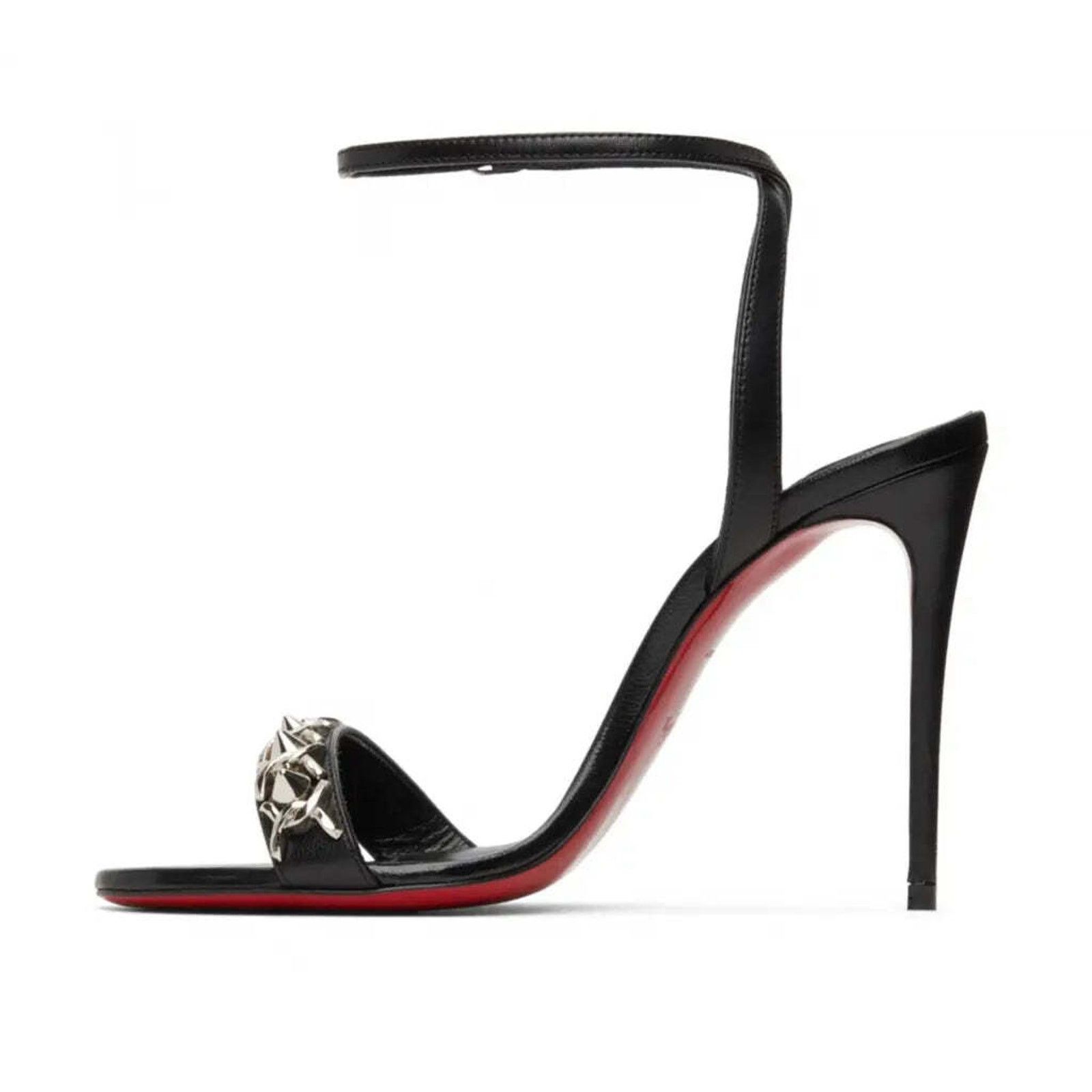Christian Louboutin Loubigirl Chain 100 Black Ankle Strap Sandal Heel Pump 35.5 Size US 5.5 / IT 35.5 - 3 Thumbnail