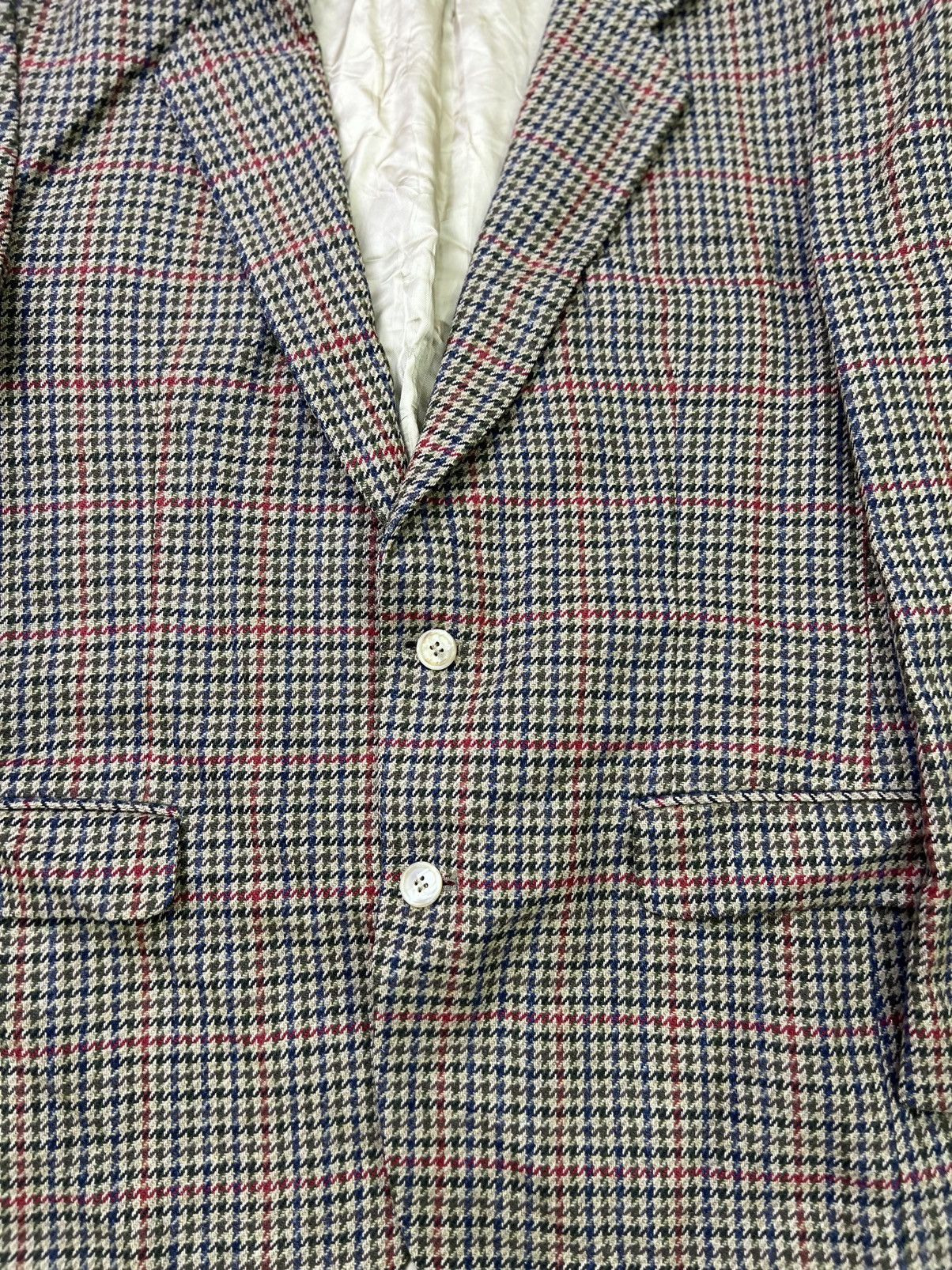 Other Vintage British Pure New Wool Houndstooth Tweed Blazer Size 50R - 3 Thumbnail