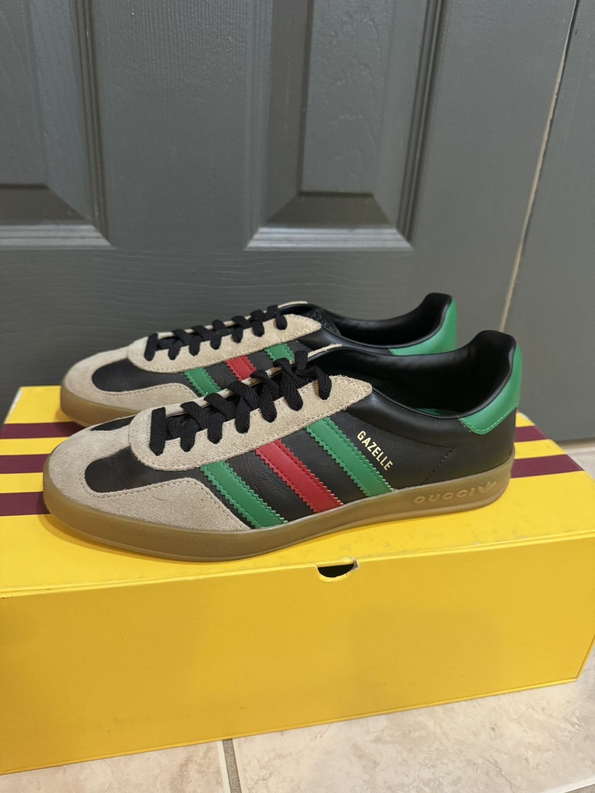 adidas gazelle silver green womens Adidas X Gucci Gazelle Green