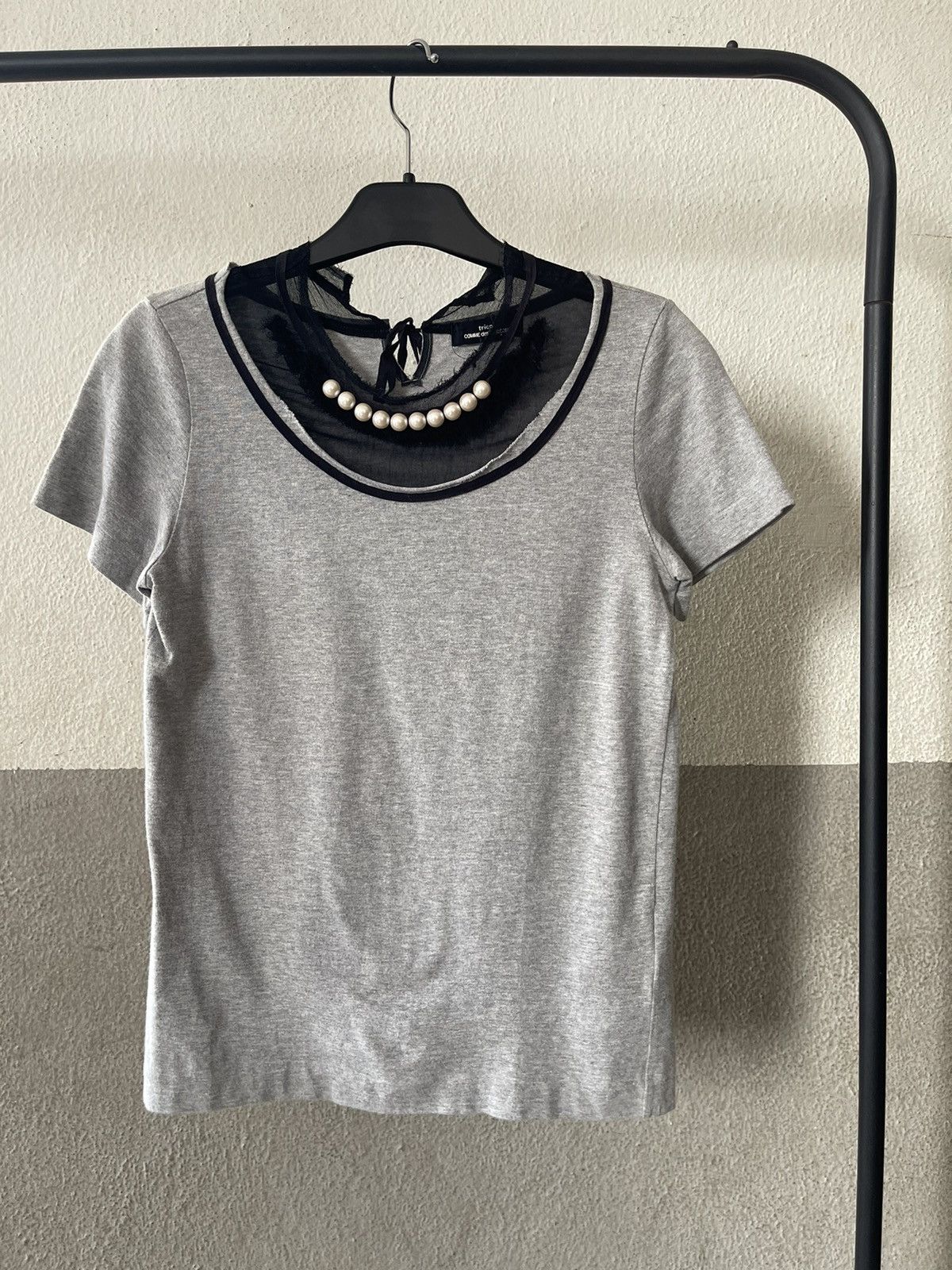Tricot Comme des Garcons AD2009 Tricot Comme Des Garcons Pearl Hybrid Tee Size S / US 4 / IT 40 - 1 Thumbnail