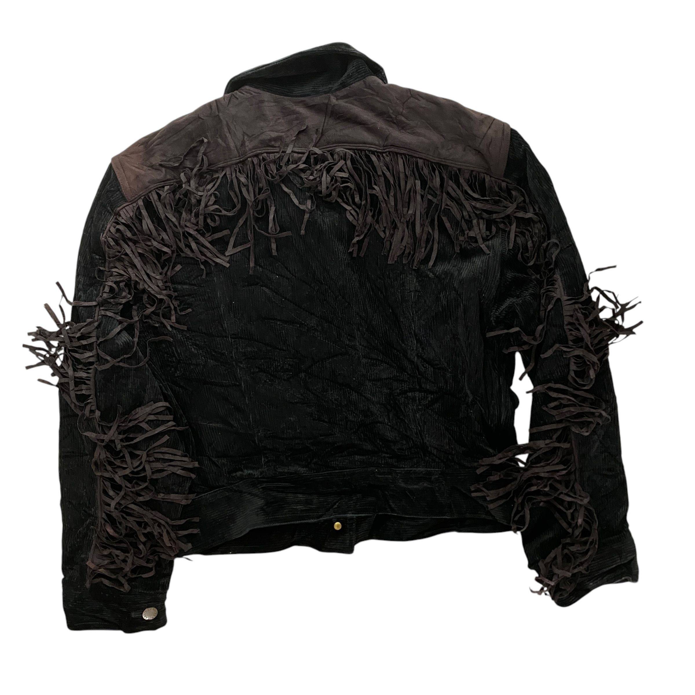 Norma Kamali × Seditionaries Norma Kamali Corduroy Mix Leather Jacket Western Fringe Size M / US 6-8 / IT 42-44 - 4 Thumbnail