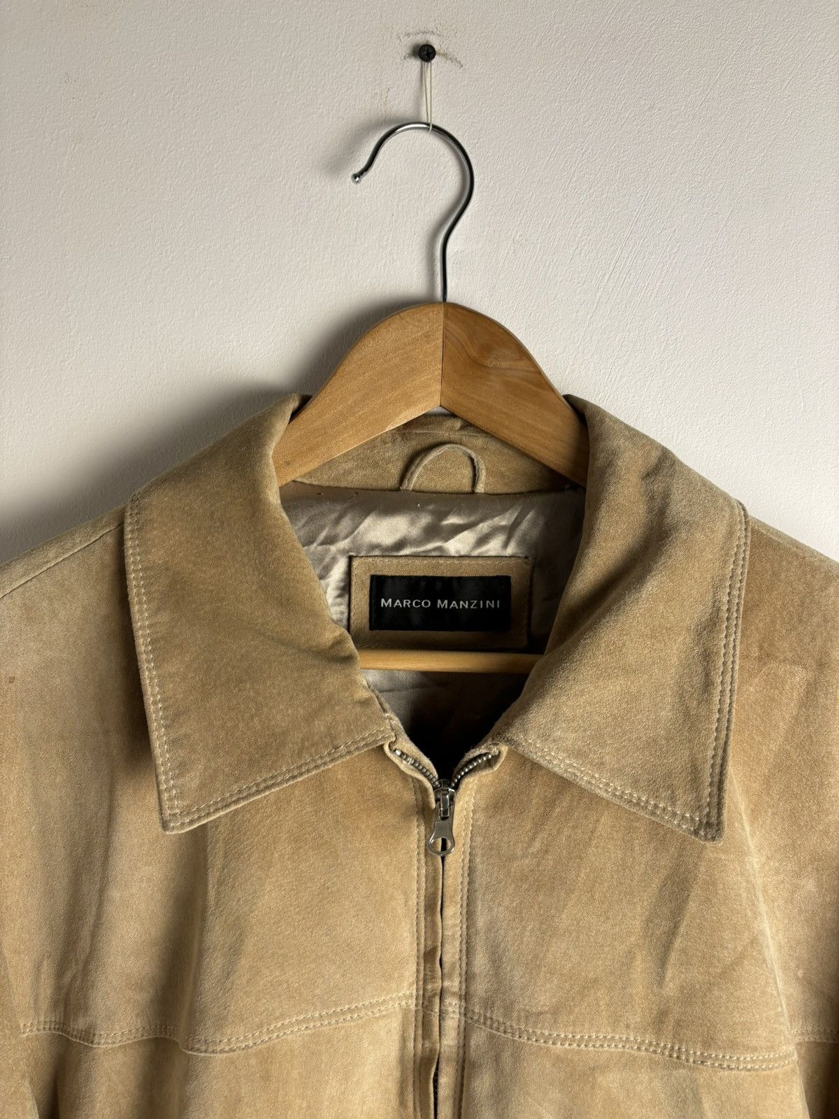 Vintage Vintage Suede Marco Manzini Beigee Zip Jacket Size US L / EU 52-54 / 3 - 3 Thumbnail