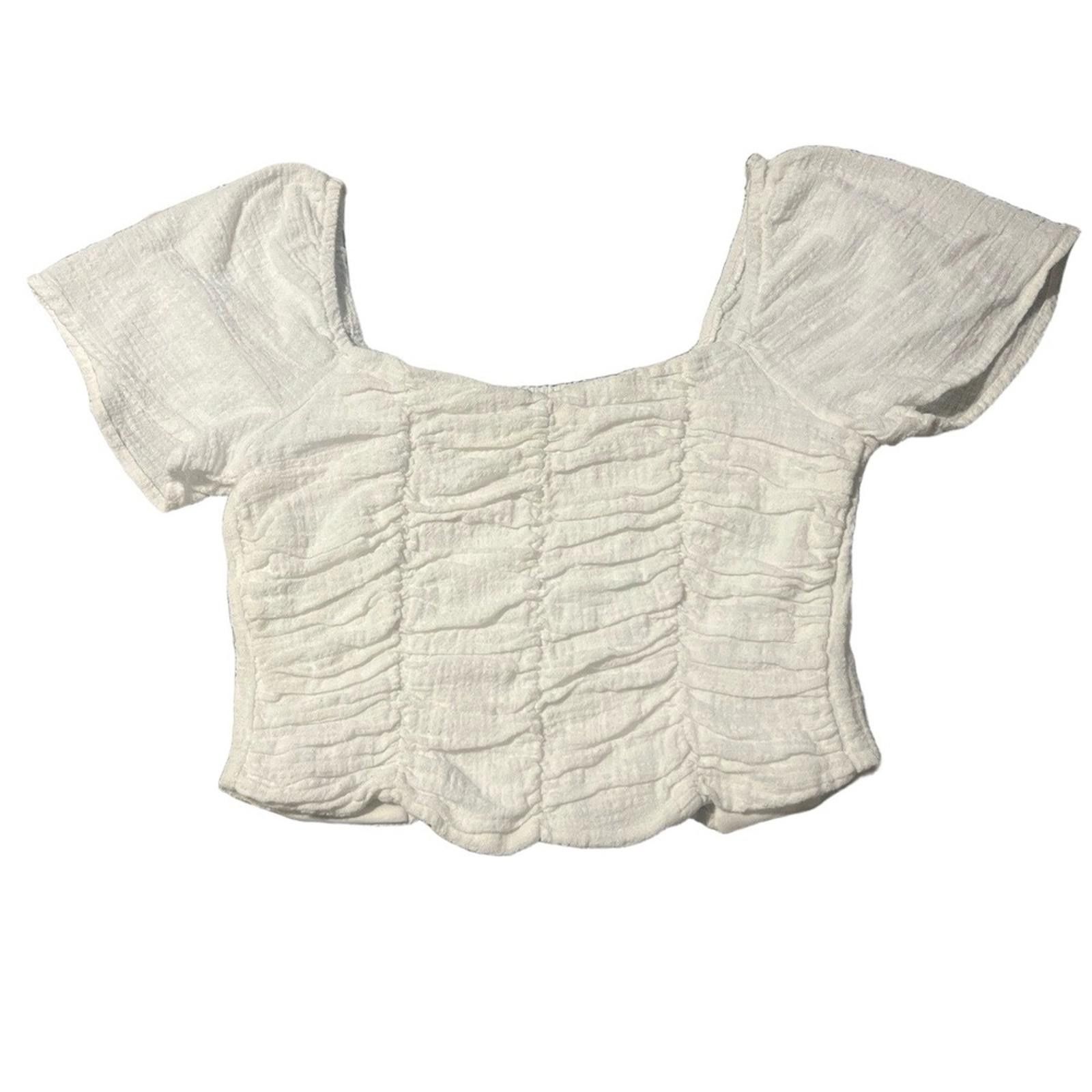 Other KIRIOJS Crop Top Small White Versatile Off-Shoulder Ruched Size S / US 4 / IT 40 - 2 Thumbnail
