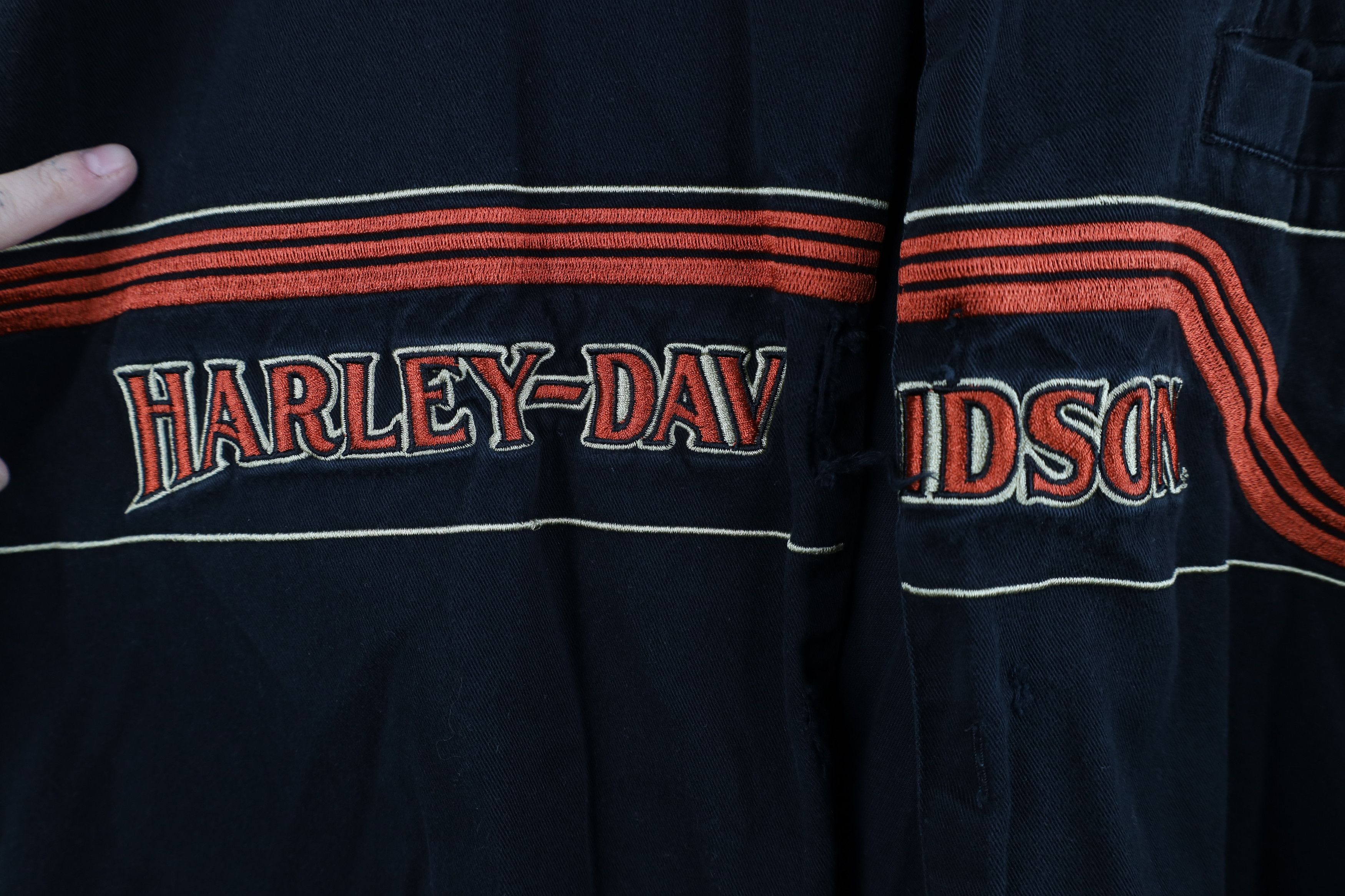 Harley Davidson Vintage Harley Davidson Mechanic Pit Crew Button Shirt Size US XL / EU 56 / 4 - 4 Thumbnail