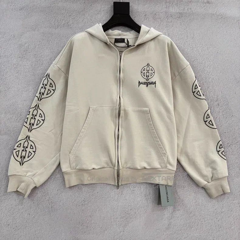 Balenciaga Balenciaga Double B Hooded Zip-Up Printed Long Sleeve Jack Size US XS / EU 42 / 0 - 1 Thumbnail