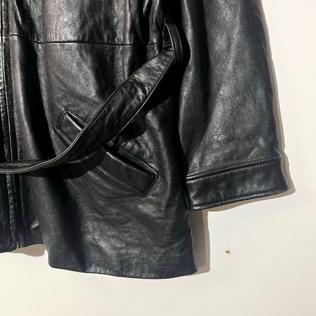 Wilson Wilson's Leather Coat Jacket Biker Black Mens Size XL Thinsulate Collared Belted Size US XL / EU 56 / 4 - 3 Thumbnail