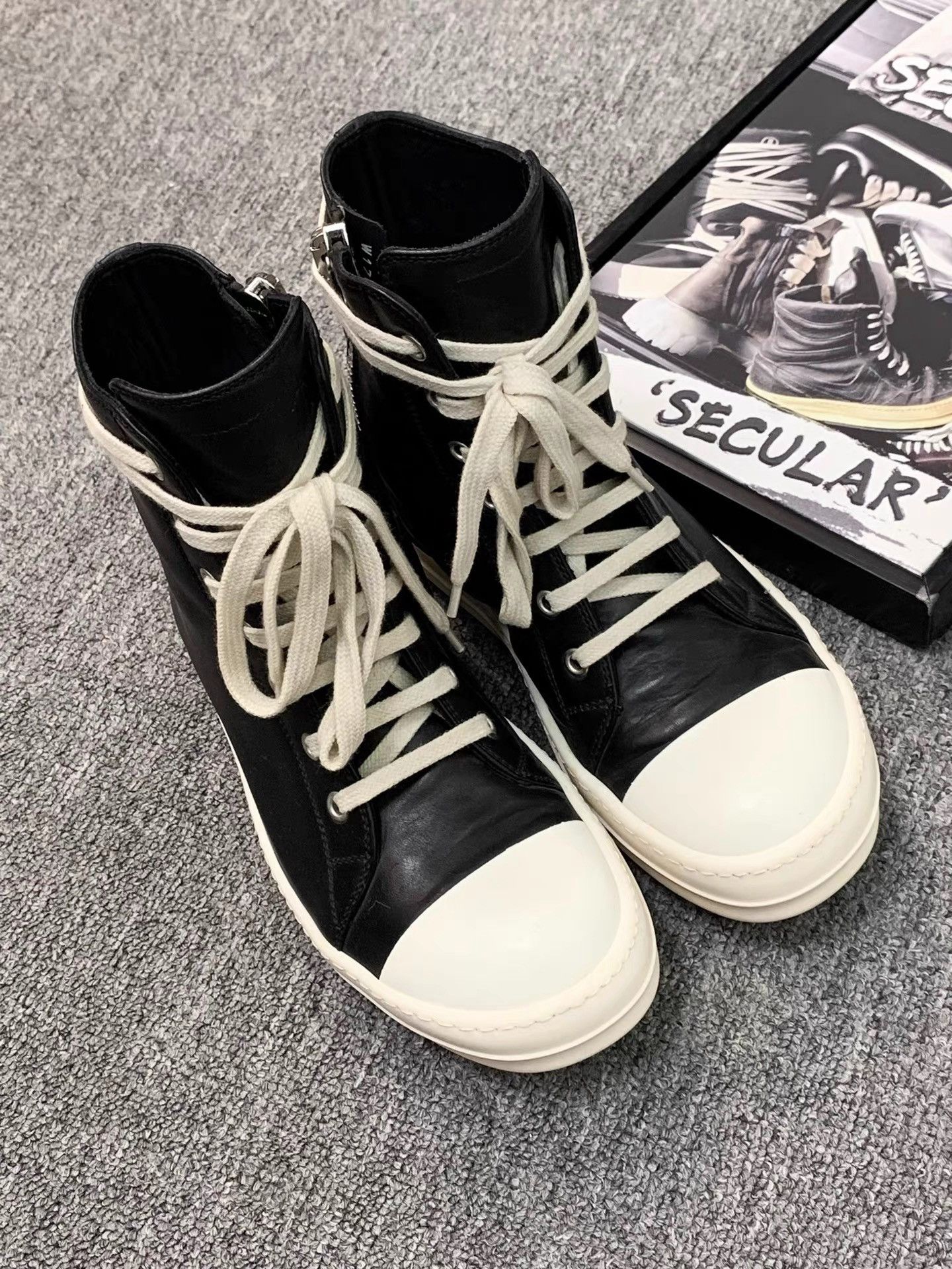Rick Owens Rick Owens Main Line Leather High-top Sneakers K34 Size US 5 / IT 35 - 4 Thumbnail