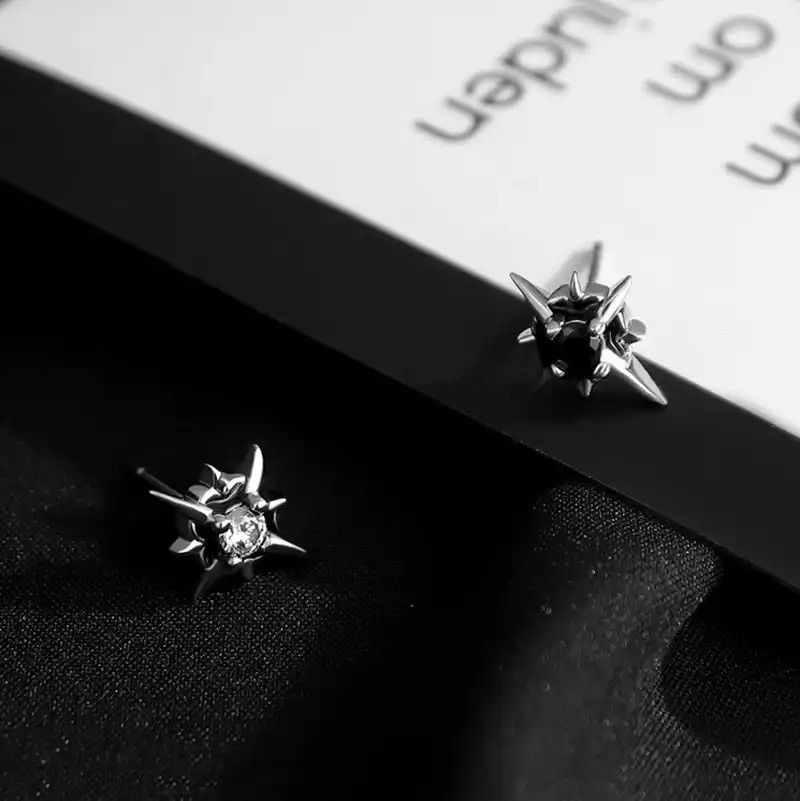 Jewelry Black Zircon Star Stud Earrings Size ONE SIZE - 4 Thumbnail