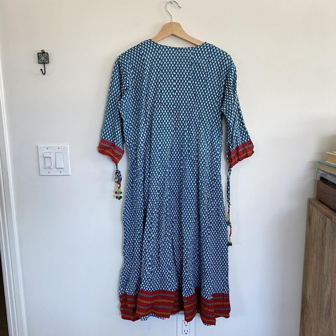 Designer INDIAN VINTAGE BOHO MIDI DRESS WOMENS STITCHED HANDMADE 44 Size M / US 6-8 / IT 42-44 - 8 Thumbnail