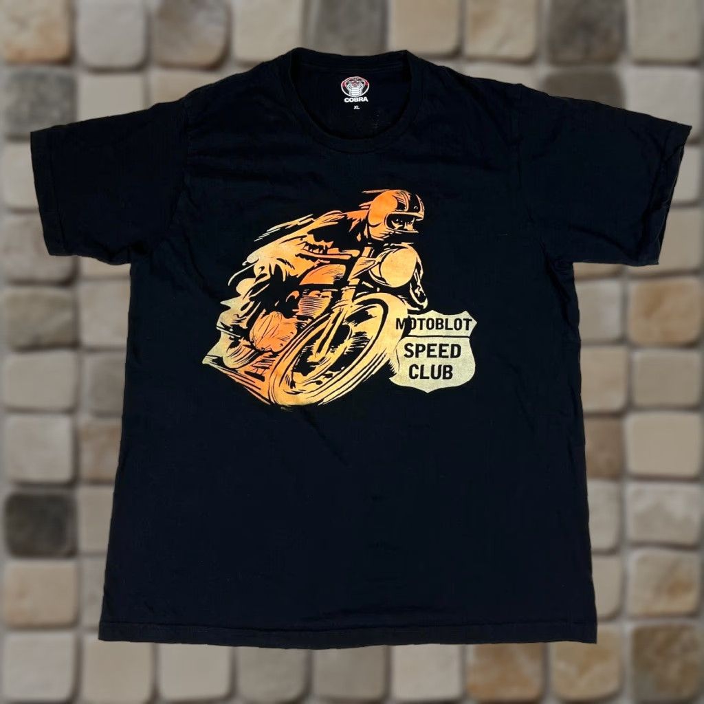 Speedo Cobra Motoblot Speed Club T-Shirt Men’s XL Black Cotton Double-Sided Crew Neck Short Sleeve Shirt Size US XL / EU 56 / 4 - 1 Thumbnail