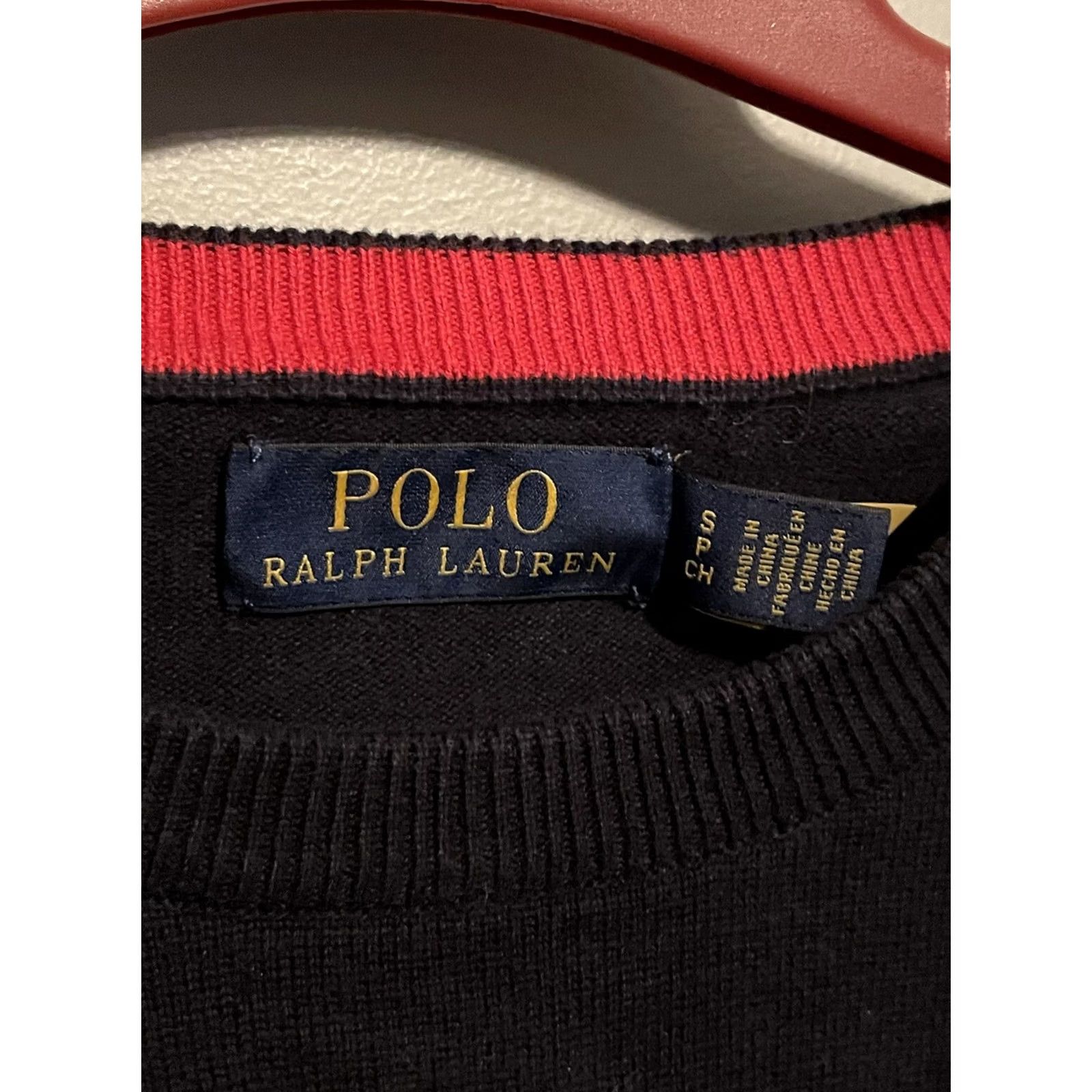 Ralph Lauren Ralph Lauren Polo Men Sweater Pullover Navy Red Size S Knit Round Neck Long Sleeve Striped Classic All Seasons Size US S / EU 44-46 / 1 - 4 Thumbnail