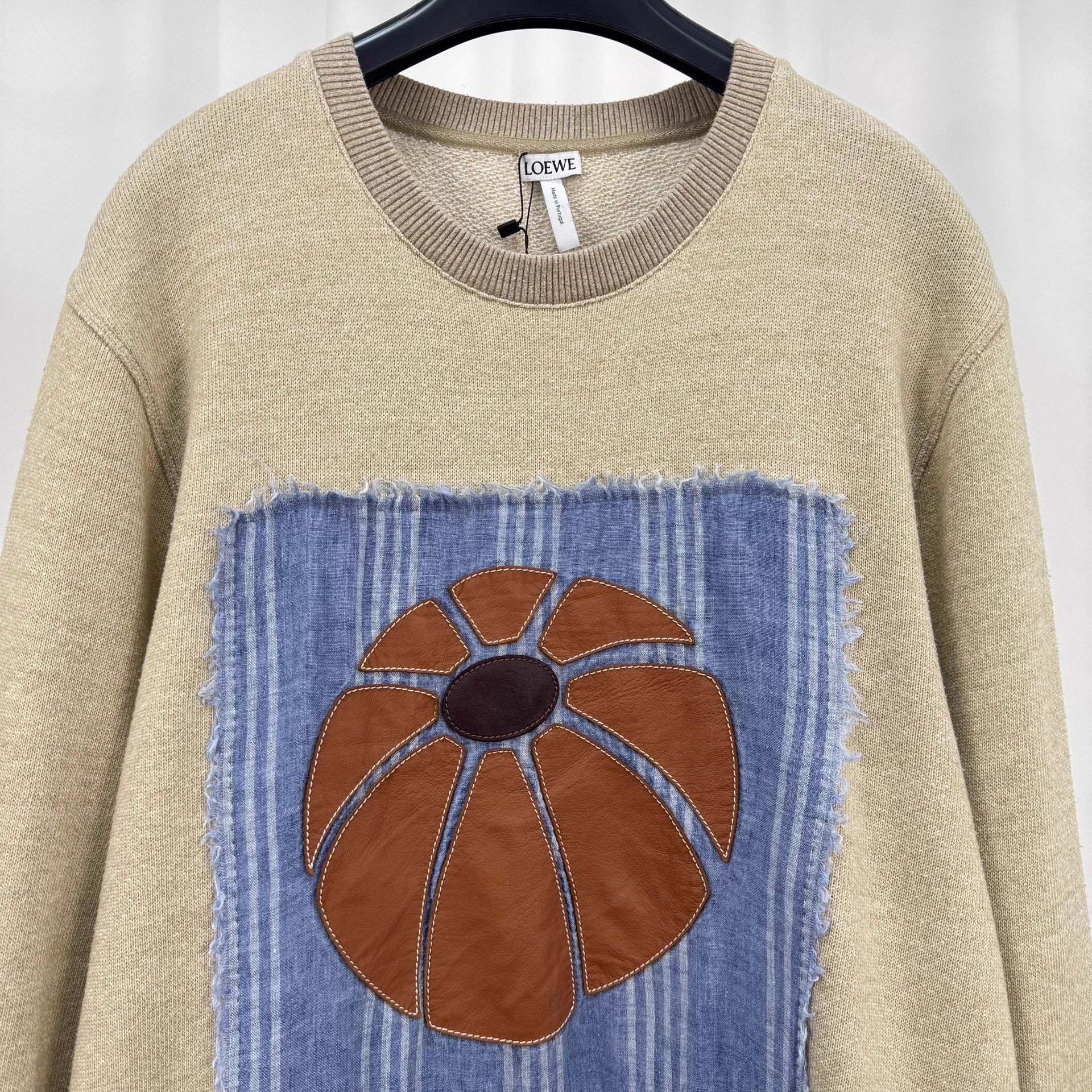 Loewe Loewe leather patchwork appliqué sweatshirt M new Size US M / EU 48-50 / 2 - 3 Thumbnail