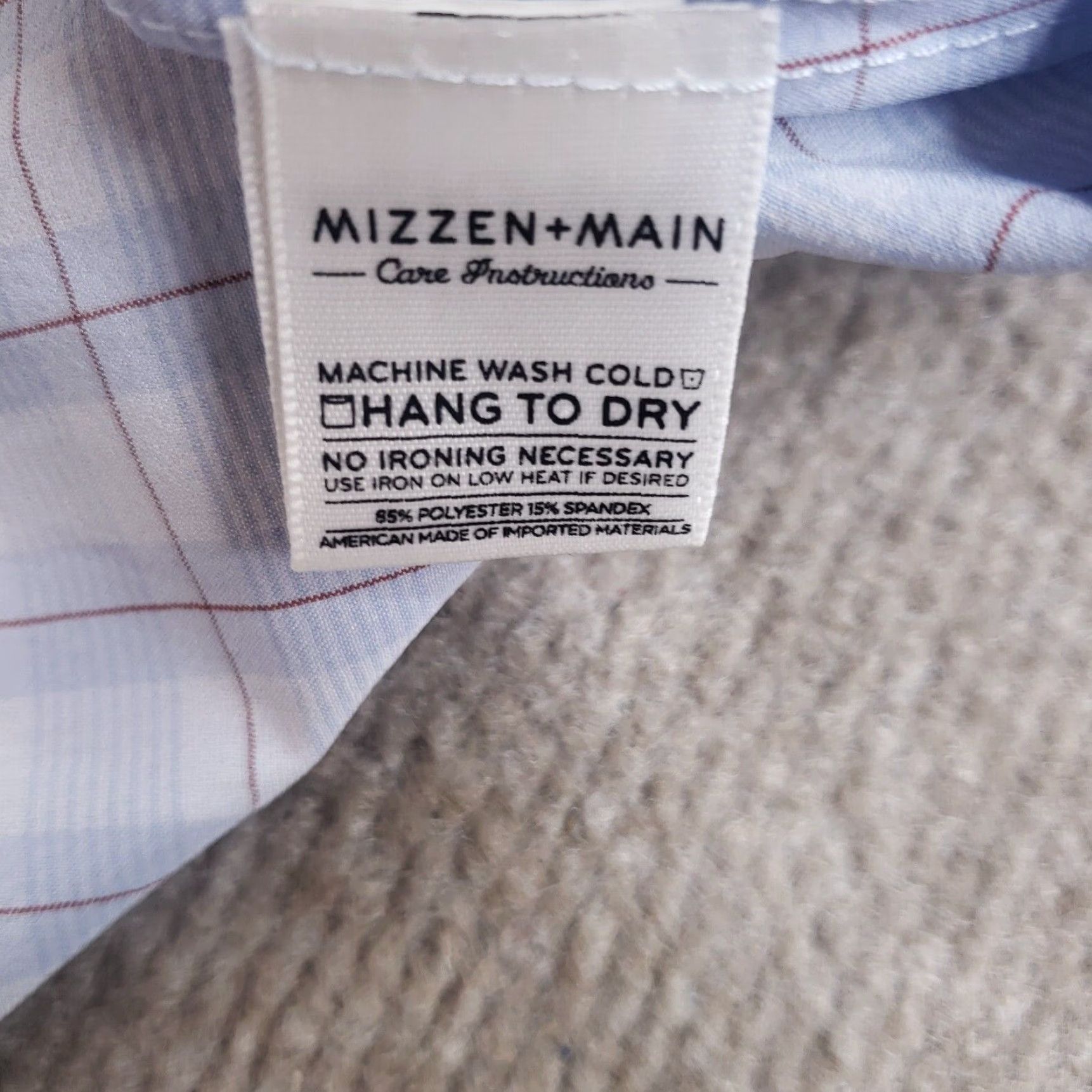 Mizzen+Main Mizzen+Main Shirt Mens Medium Blue Plaid Button-Up Performance Stretch Z Size US M / EU 48-50 / 2 - 7 Thumbnail