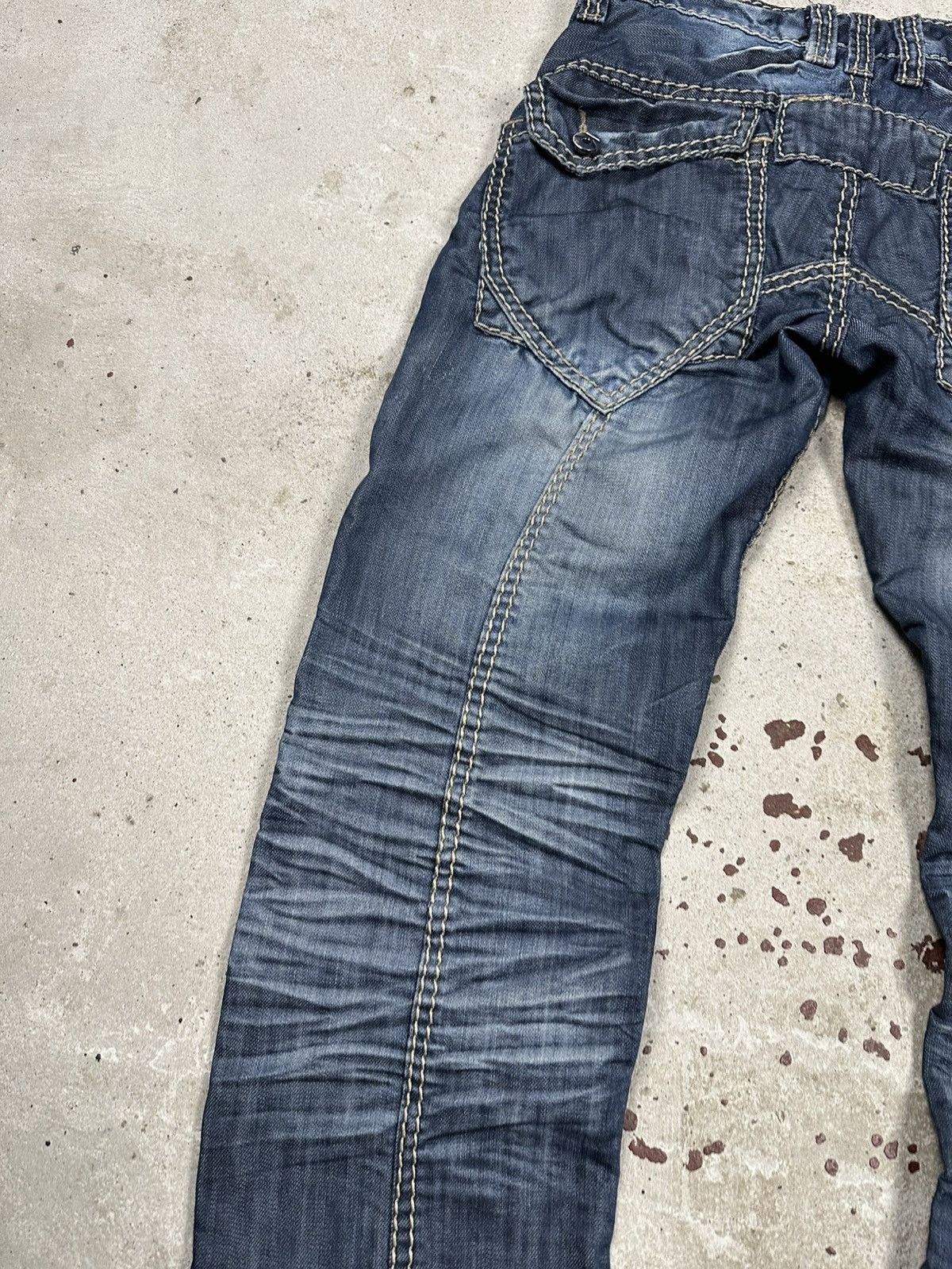 If Six Was Nine × Le Grande Bleu (L.G.B.) × Vintage Vintage Y2K Japanese Style Washed Denim Stitched Pants Jeans Size US 28 / EU 44 - 5 Thumbnail