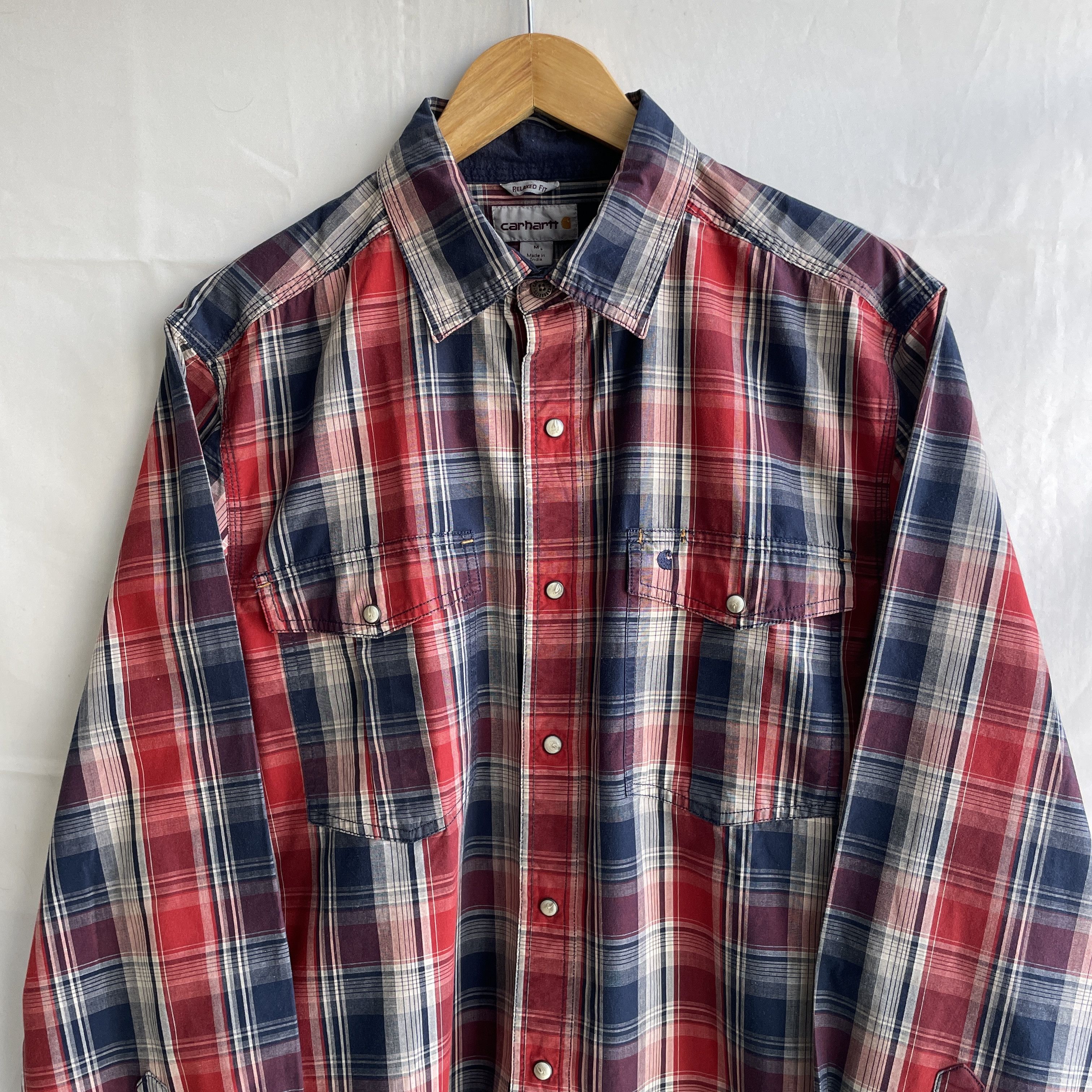 Carhartt Carhartt Vintage Plaid Snap Button Western Work Shirt Size M Size US M / EU 48-50 / 2 - 3 Thumbnail