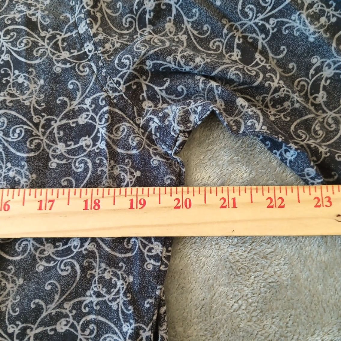 Roper Roper Shirt Womens Large Gray Floral Long Sleeve Snap Pockets Western Size L / US 10 / IT 46 - 7 Thumbnail
