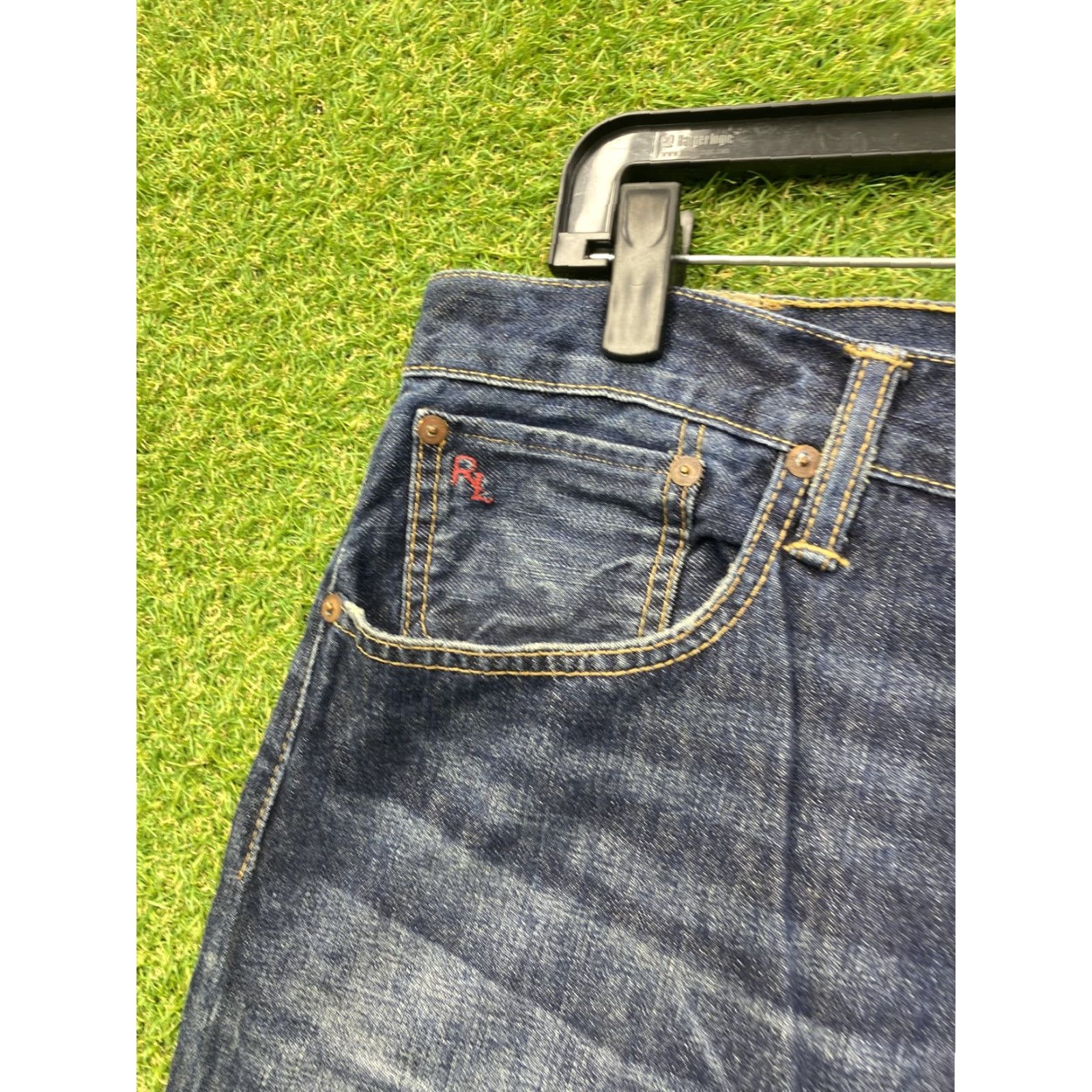 Polo Ralph Lauren Polo Ralph Lauren Jeans Mens 36x34 Blue Denim Straight Leg RL Embroidered Logo Size US M / EU 48-50 / 2 - 2 Thumbnail